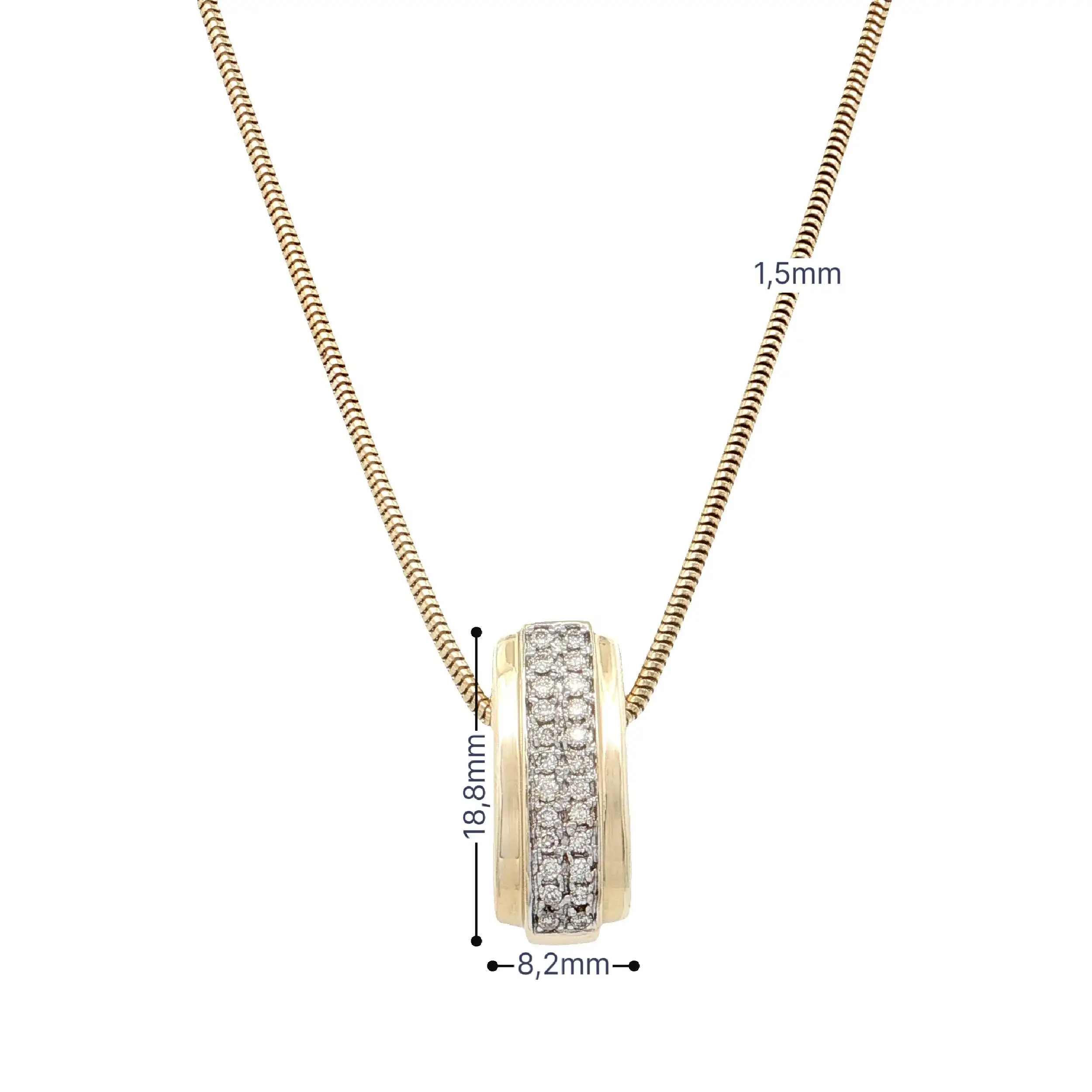 Schlangenkette Bicolor mit Anhänger mit Brillanten Schlangenkette Bicolor mit Anhänger mit Brillanten
