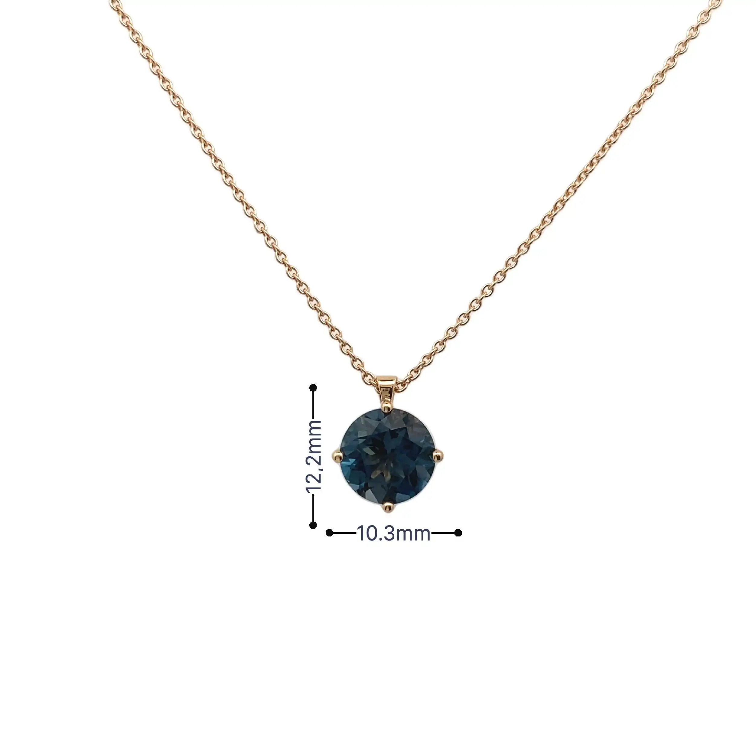 Kette mit Anhänger Rotgold mit London Topas Rüschenbeck Kette mit Anhänger Rotgold mit London Topas Rüschenbeck