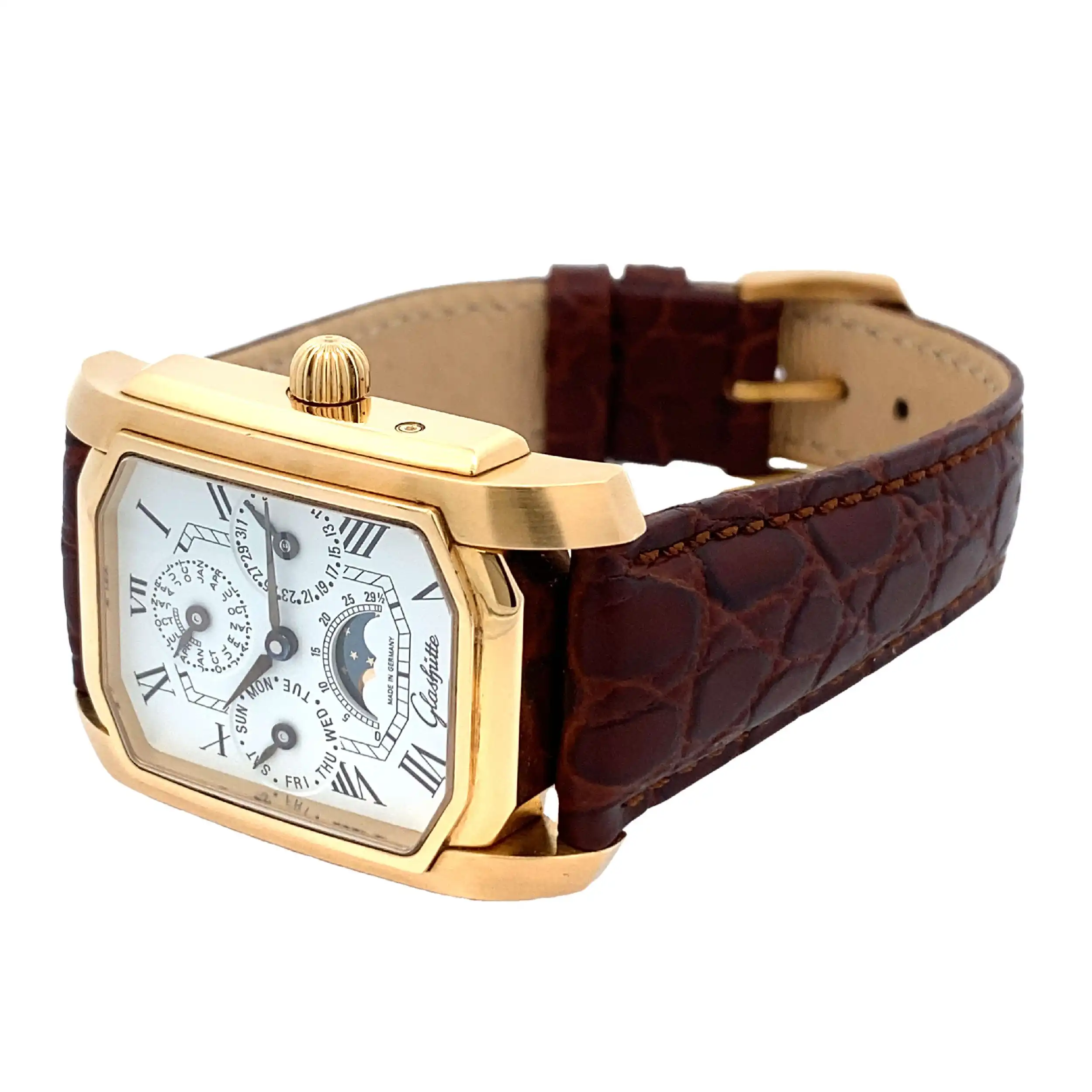 Herrenuhr Glashütte Original Karree Ewiger Kalender Roségold