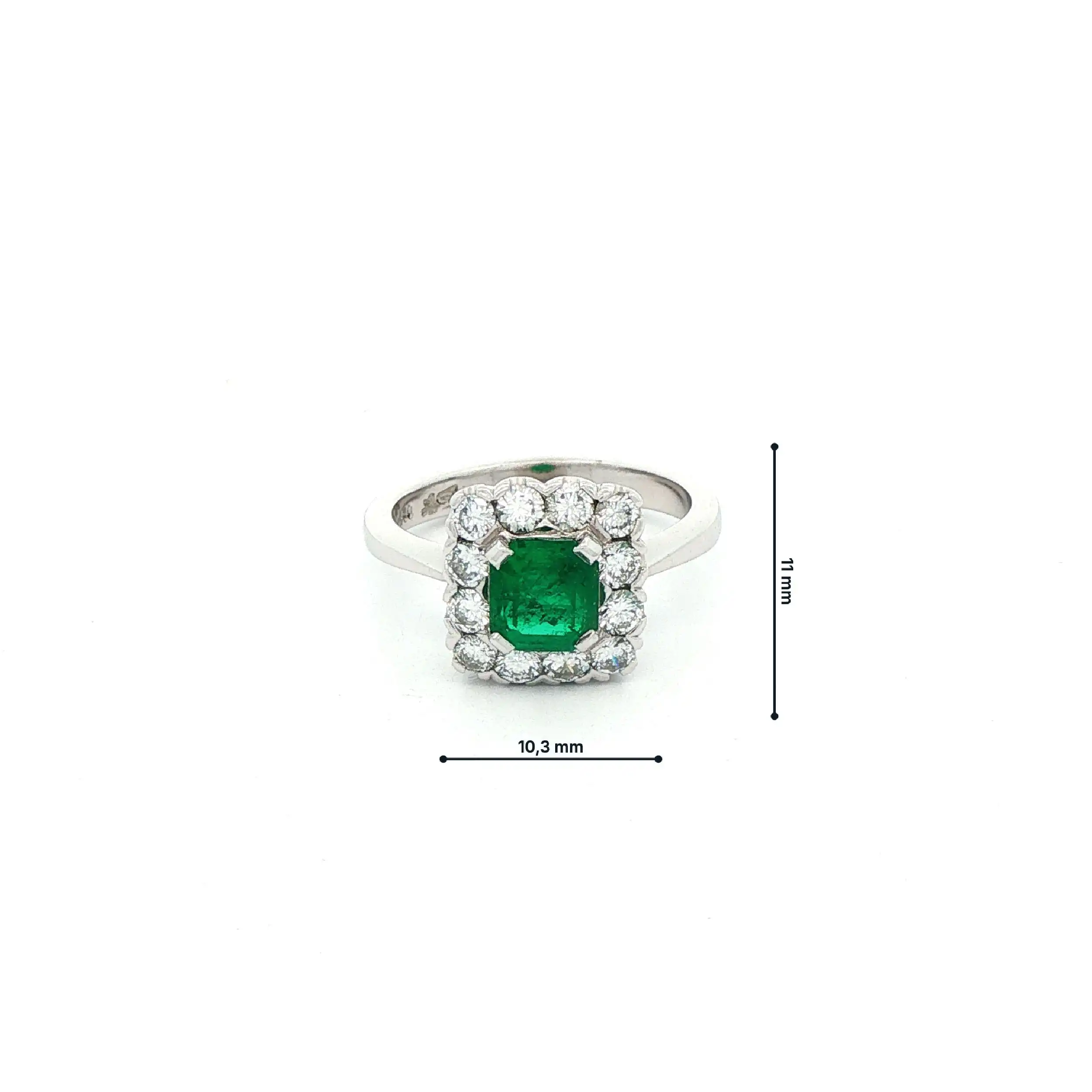 Ring Weißgold mit Smaragd und Brillanten Ring Weißgold mit Smaragd und Brillanten