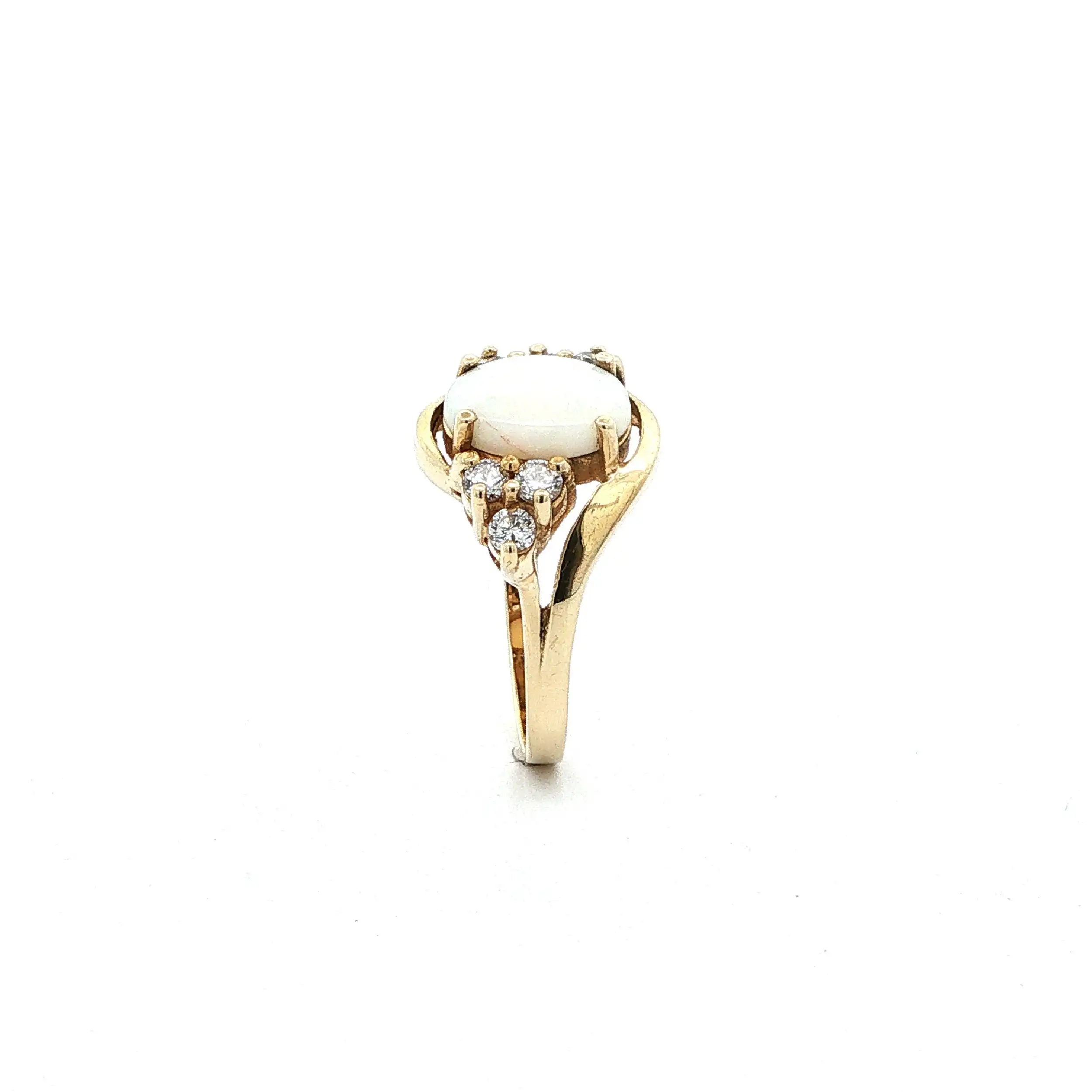 Ring Gelbgold mit Opal & Zirkonia
