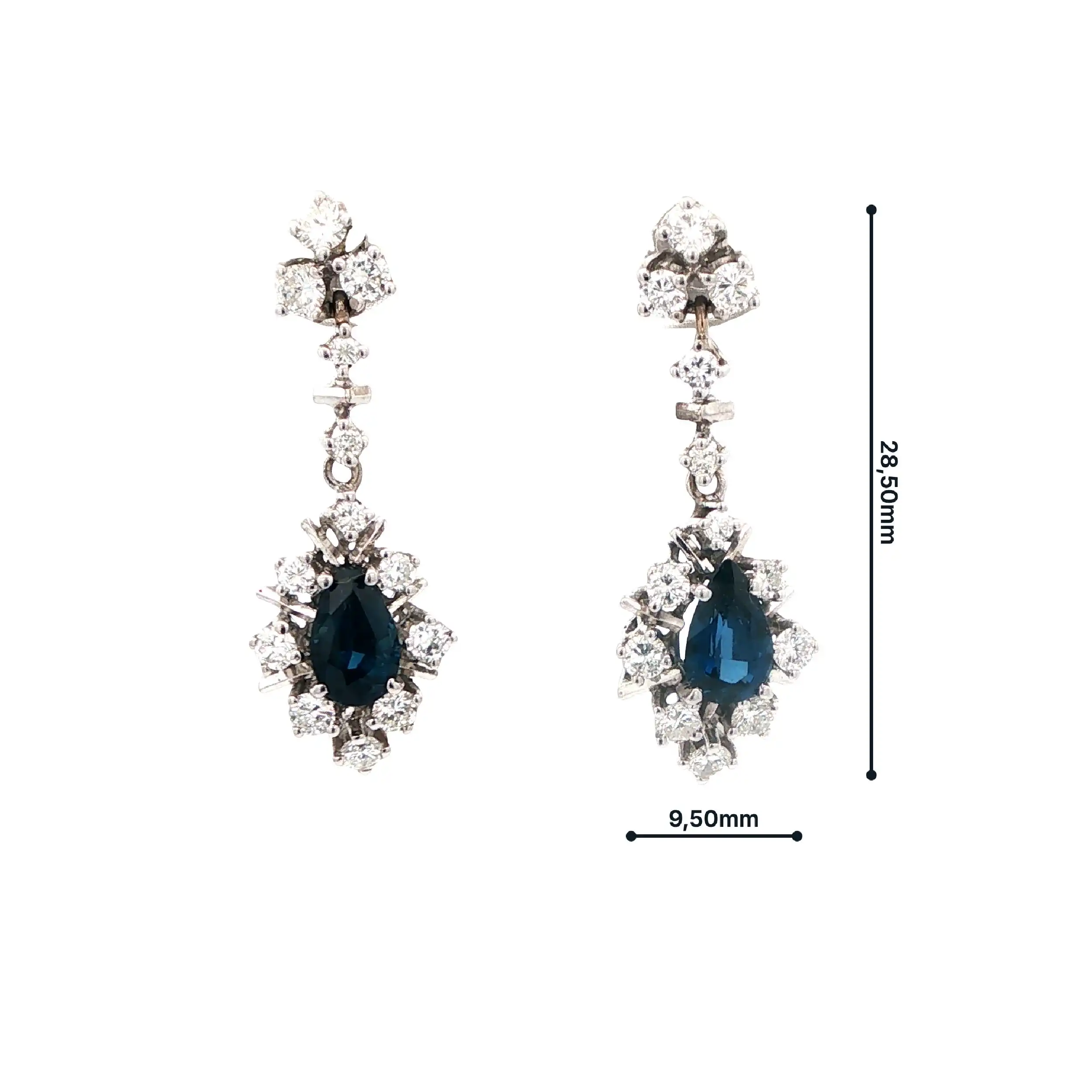 Ohrstecker Weißgold mit Brillanten und blauen Farbsteinen Ohrstecker Weißgold mit Brillanten und blauen Farbsteinen