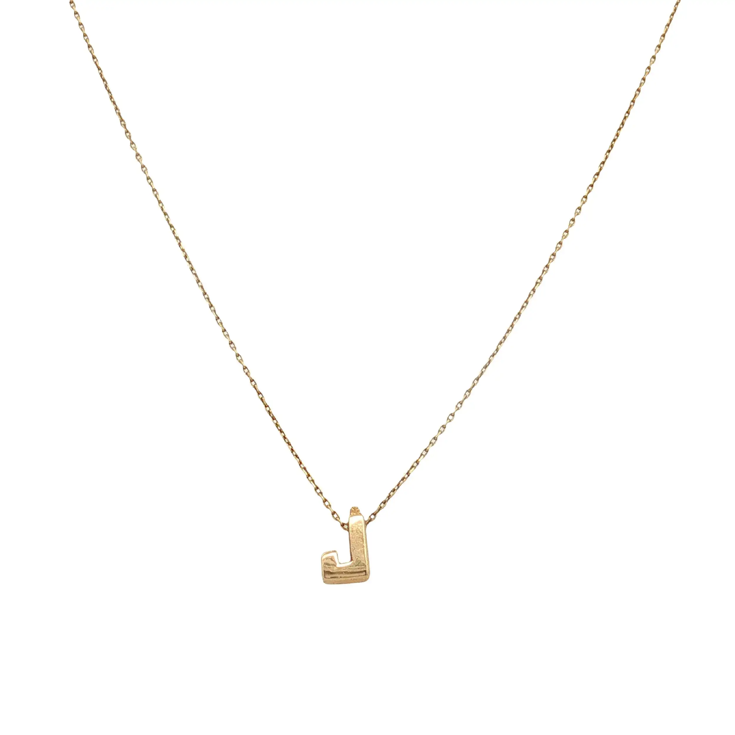 Kette mit Anhänger "J" Gelbgold und Zirkoniastein Kette mit Anhänger "J" Gelbgold und Zirkoniastein