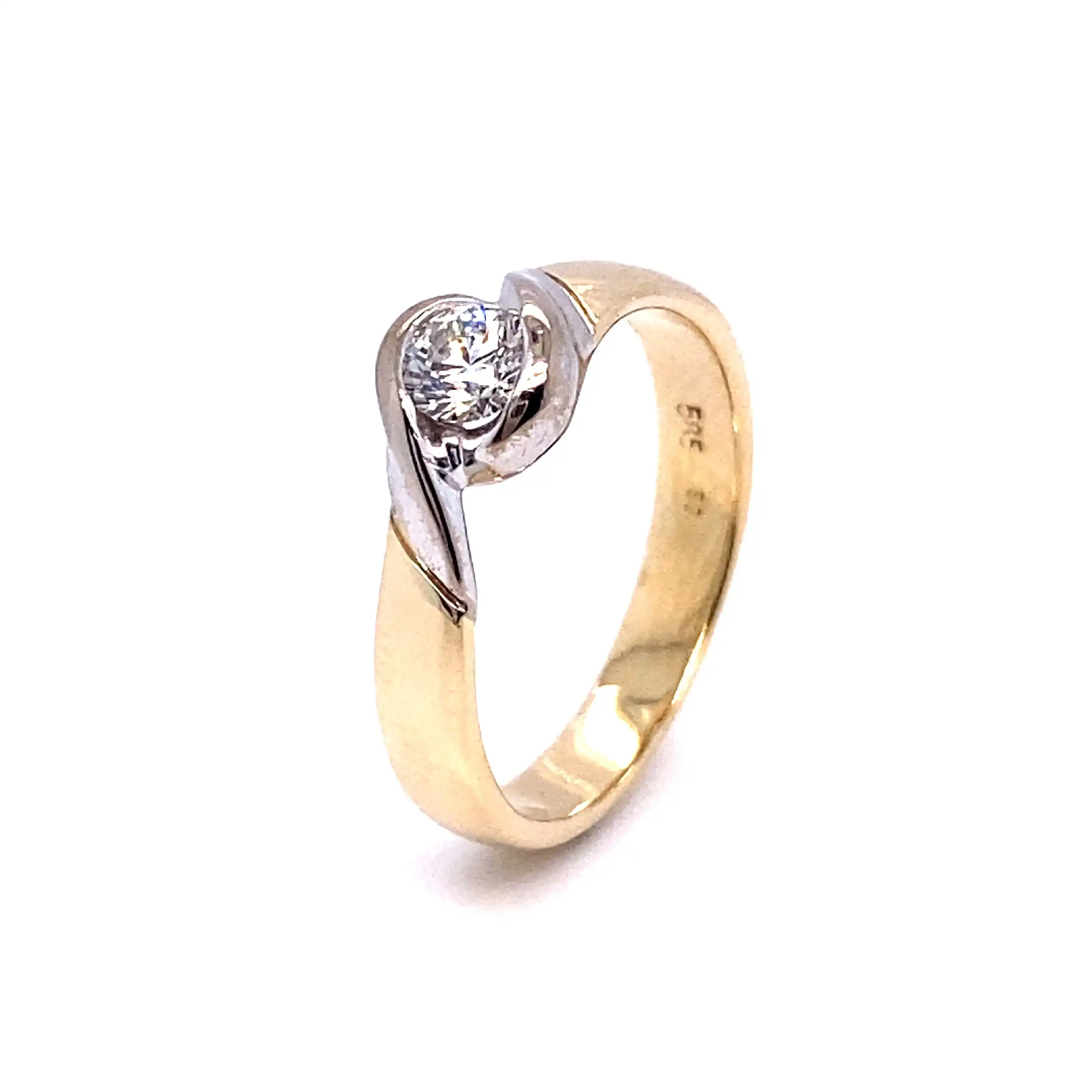 Ring bicolor mit Solitär Brillant Ring bicolor mit Solitär Brillant