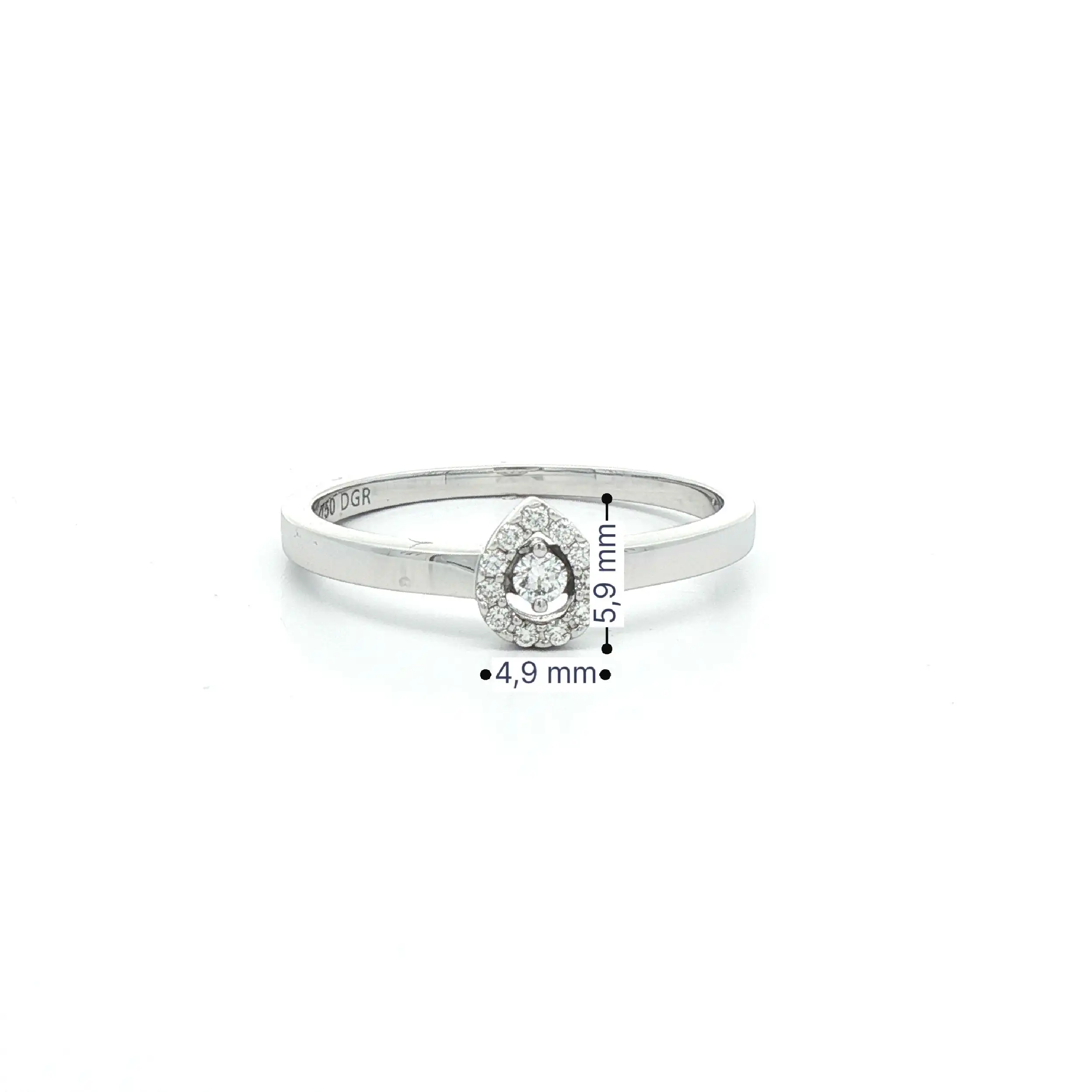 Solitärring Weißgold mit Brillant 0,10ct