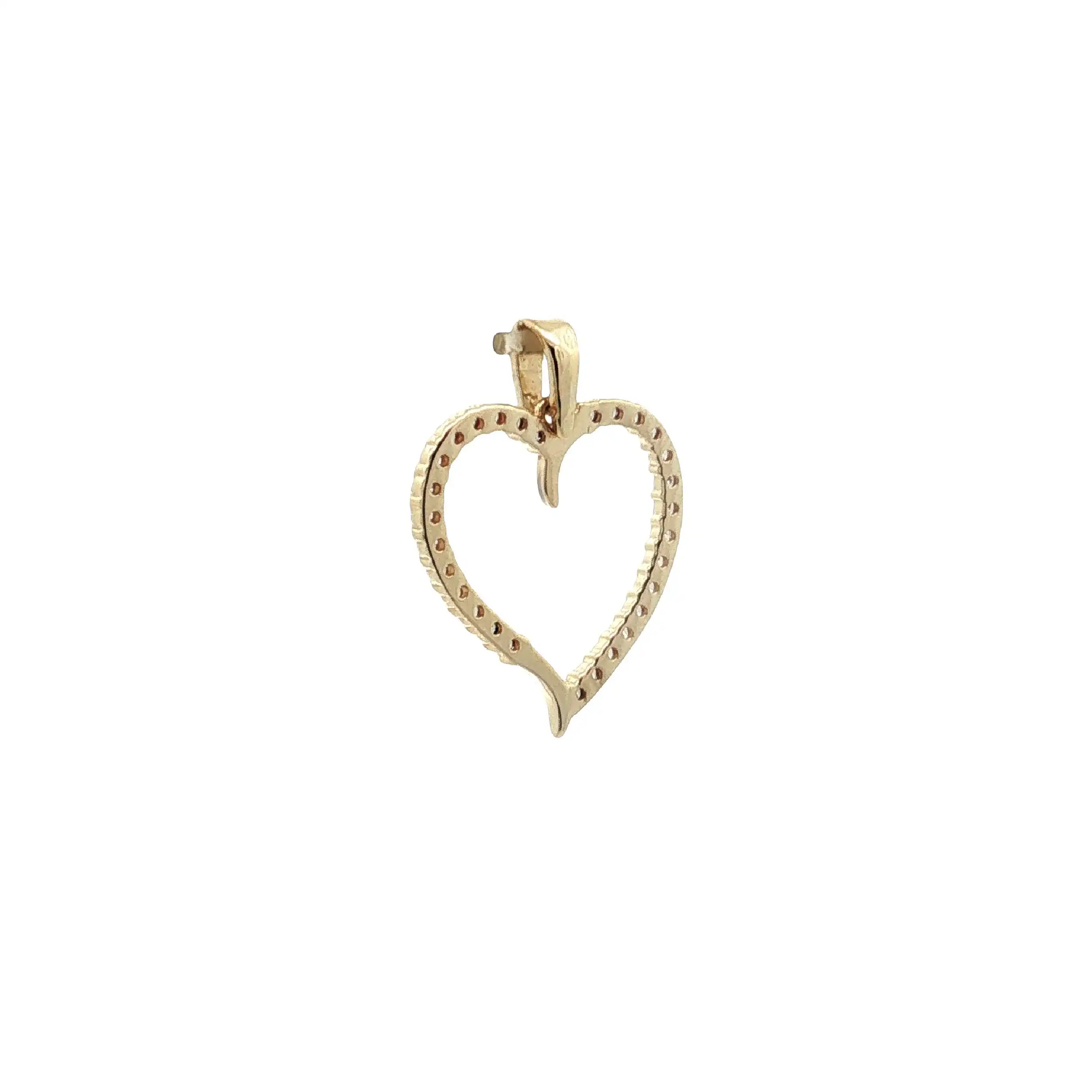Anhänger Gelbgold Herz mit Zirkonia
