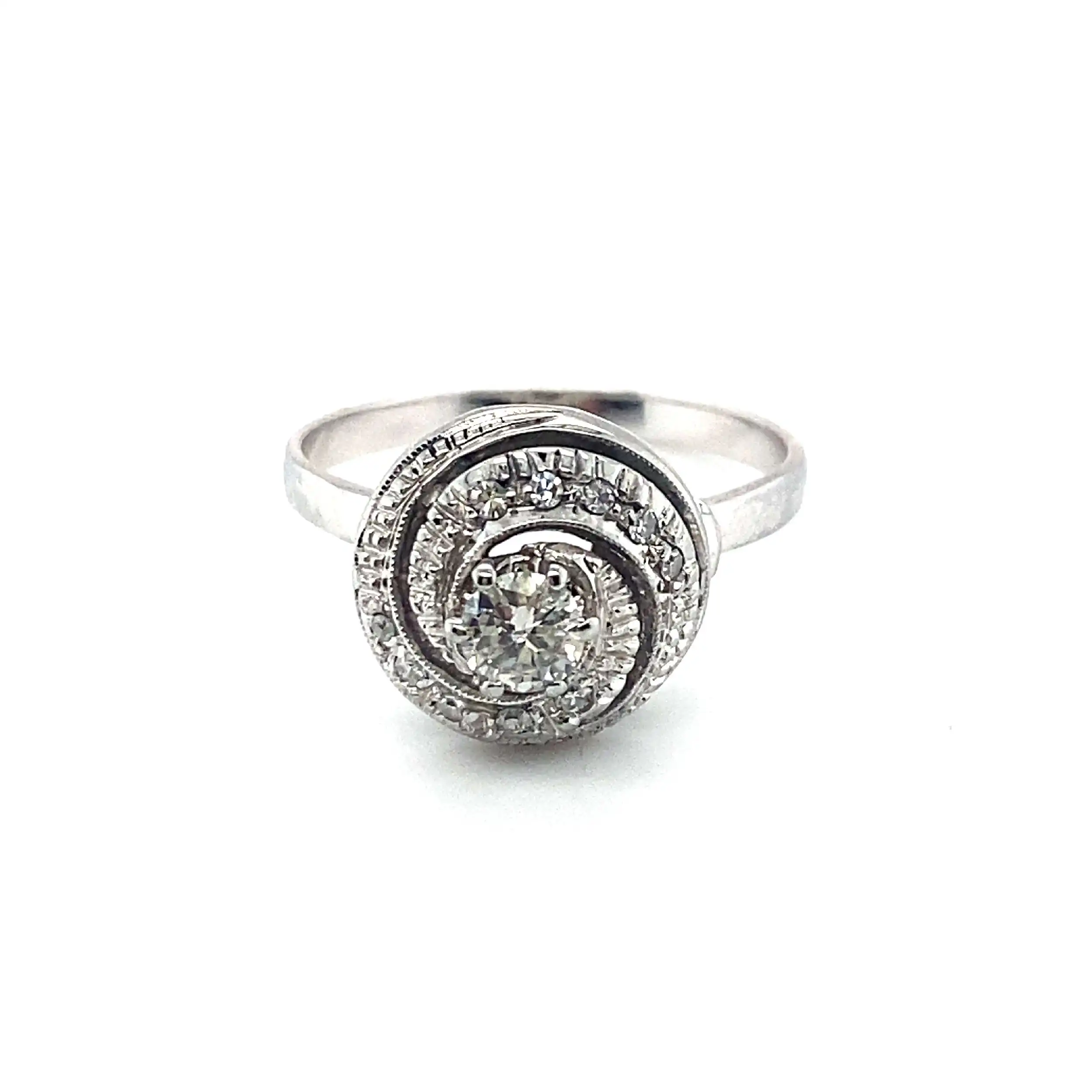 Ring Weißgold mit Brillant und Diamanten Ring Weißgold mit Brillant und Diamanten