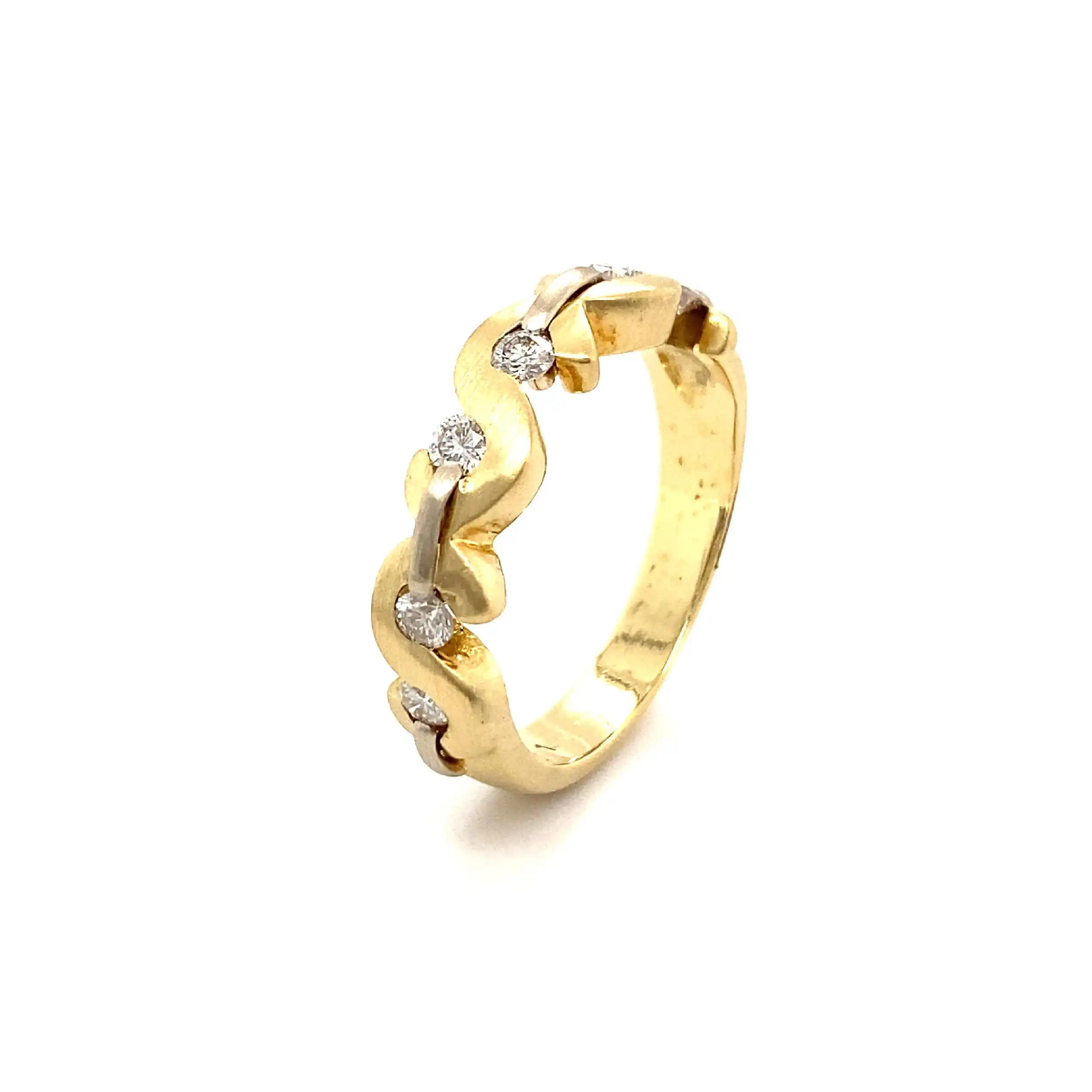 Ring Gelbgold mattiert mit Brillanten