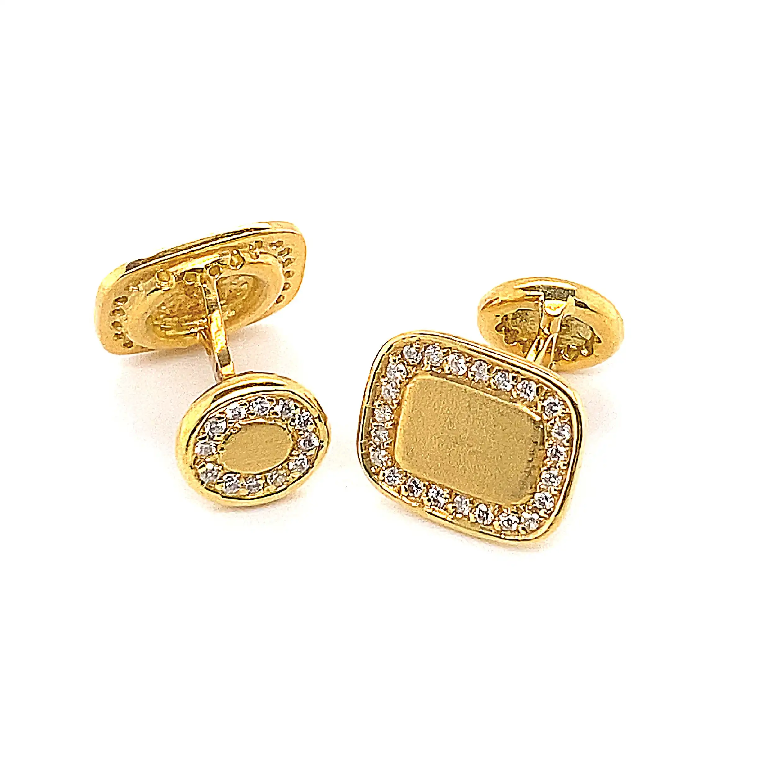 Manschettenknöpfe Gelbgold mit Brillanten Manschettenknöpfe Gelbgold mit Brillanten