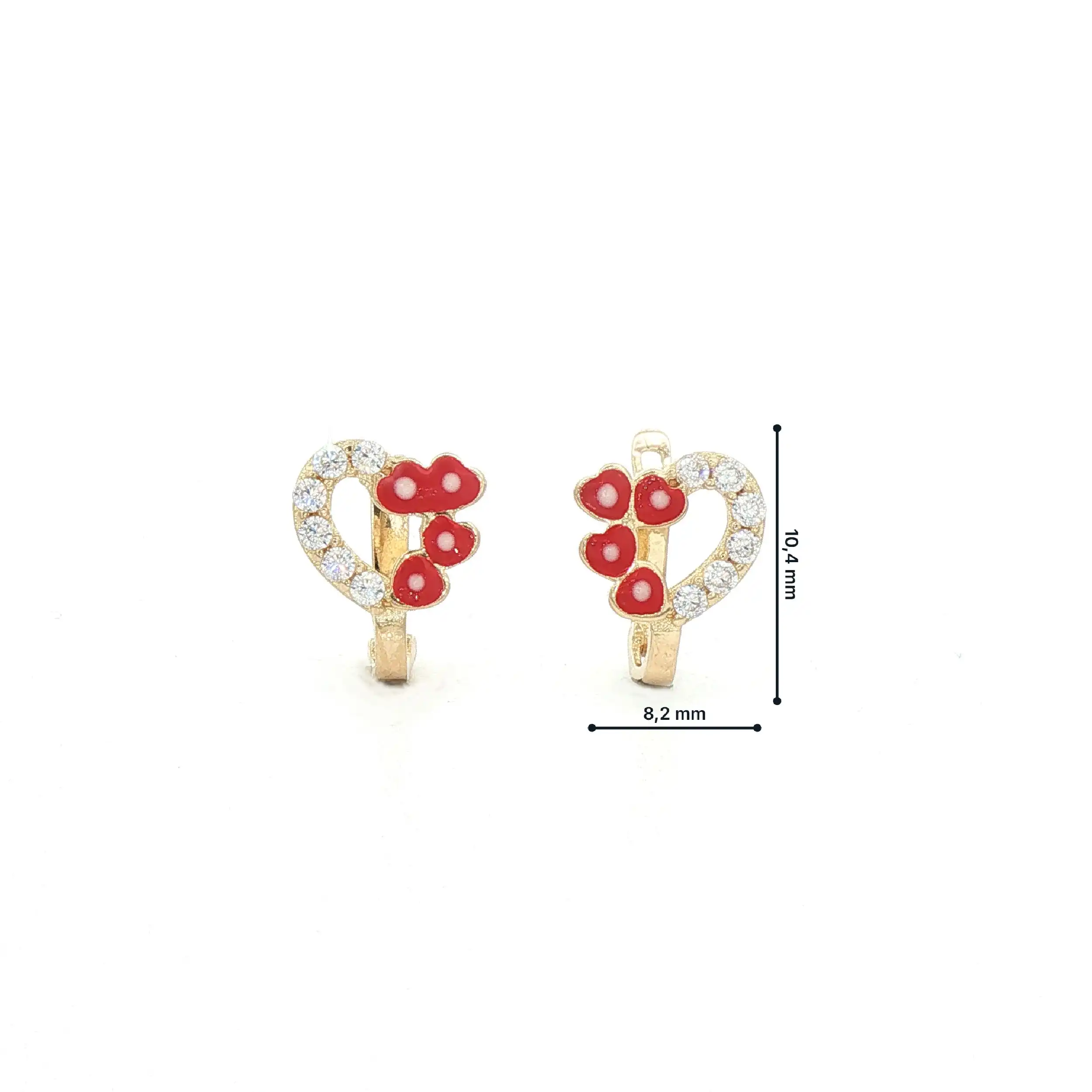 Kinderohrstecker Gelbgold Herzchen und Zirkonia