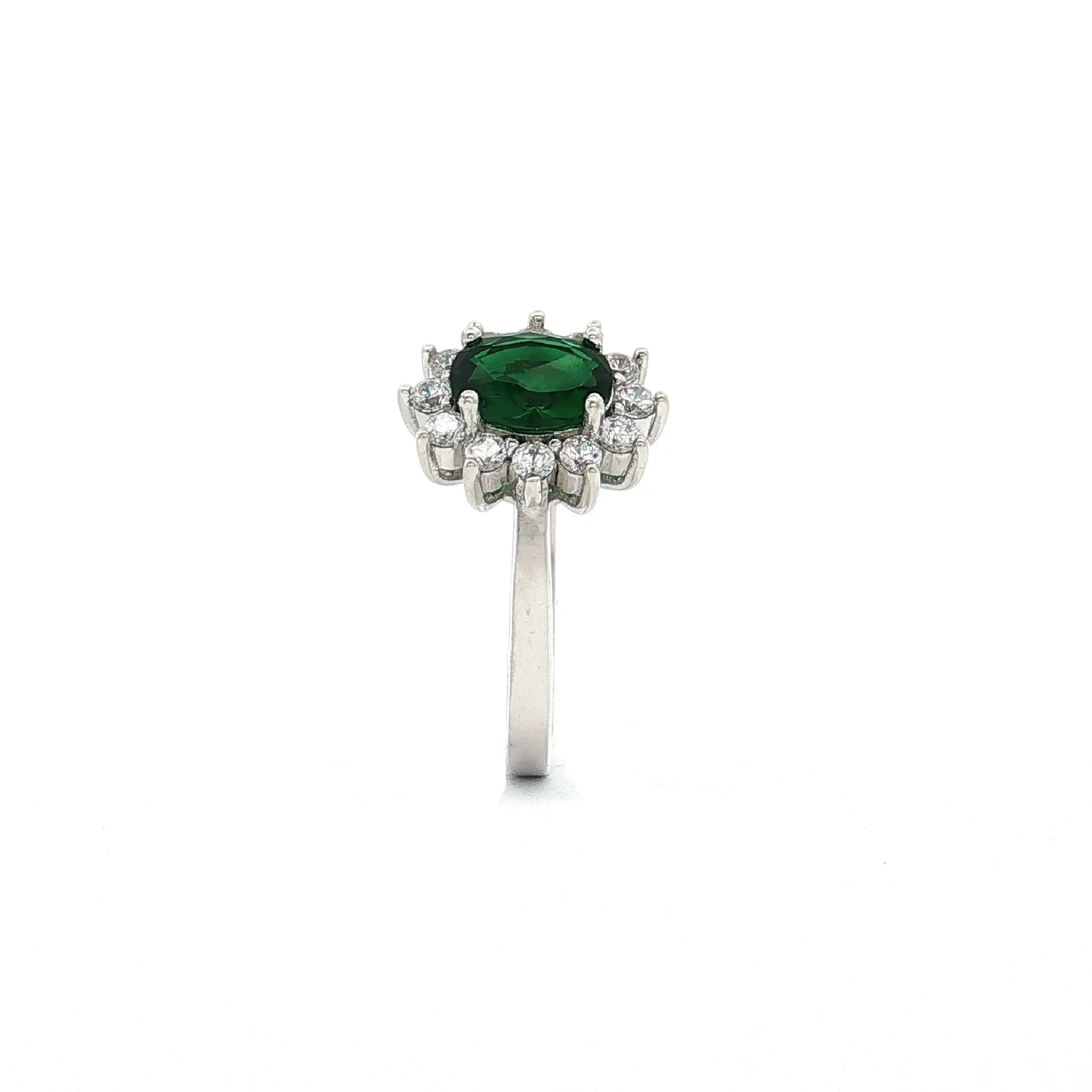 Ring Silber mit grünem Stein und Zirkonia Ring Silber mit grünem Stein und Zirkonia