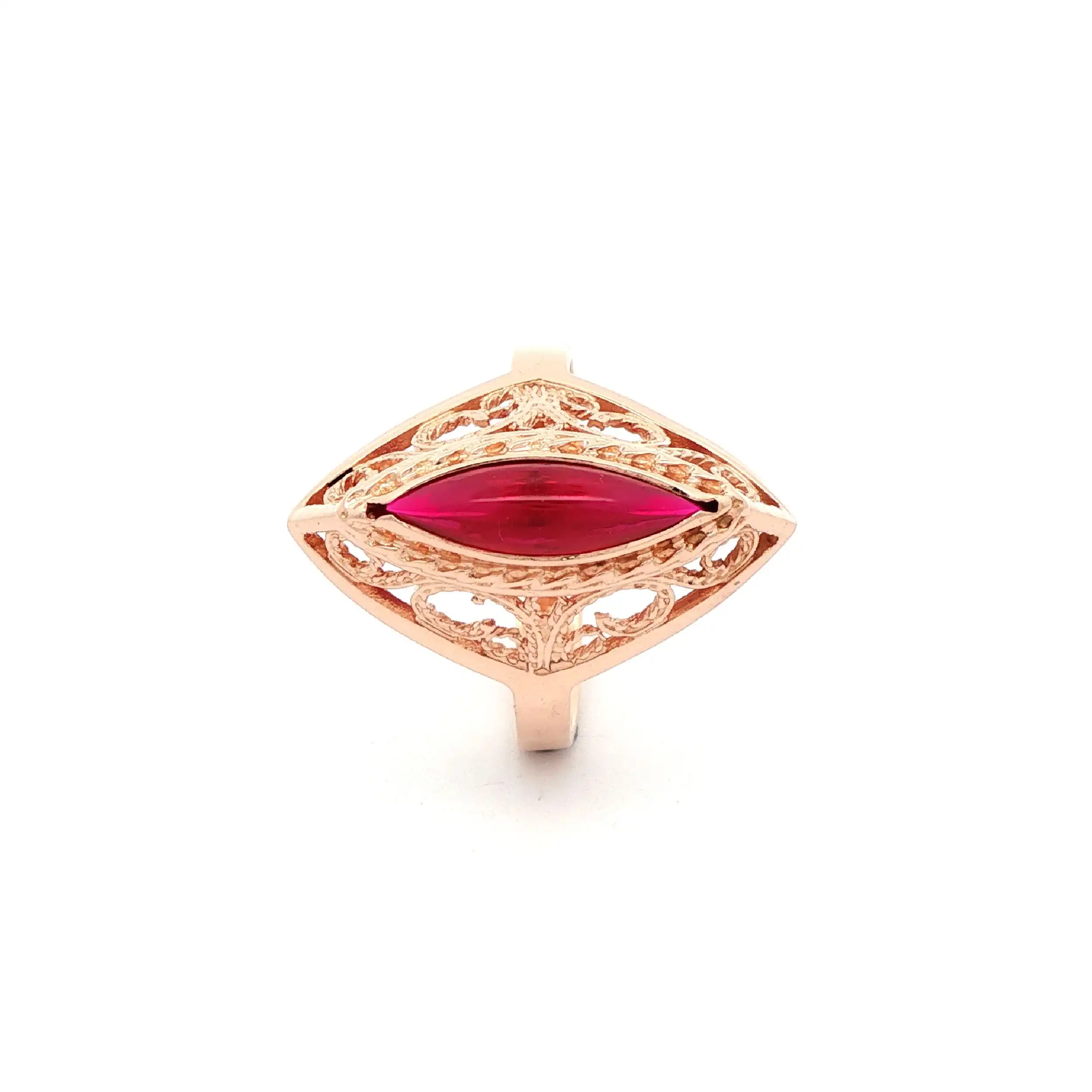 Ring Rotgold mit rotem Farbstein Ring Rotgold mit rotem Farbstein