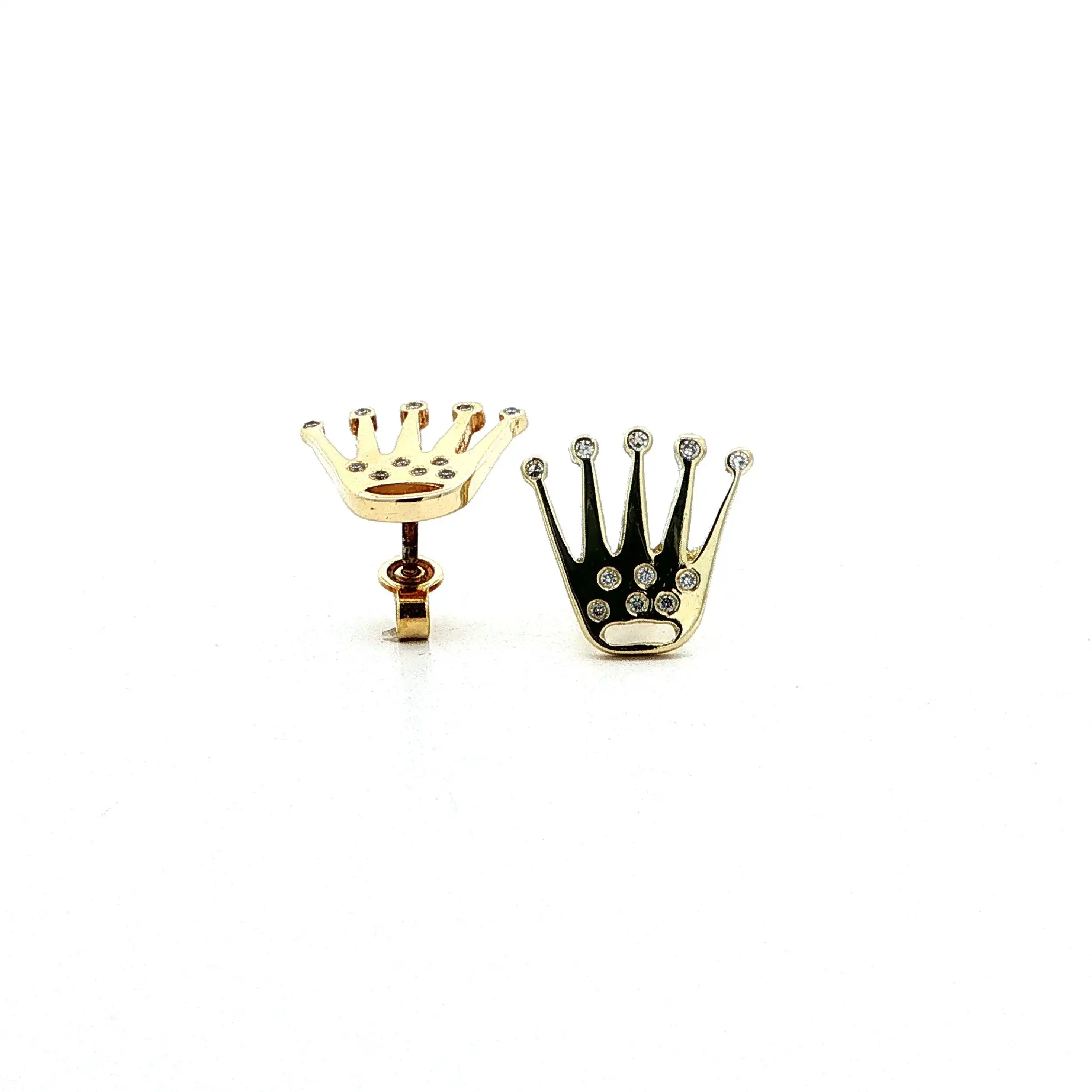 Ohrstecker Gelbgold Krone mit Brillanten Ohrstecker Gelbgold Krone mit Brillanten