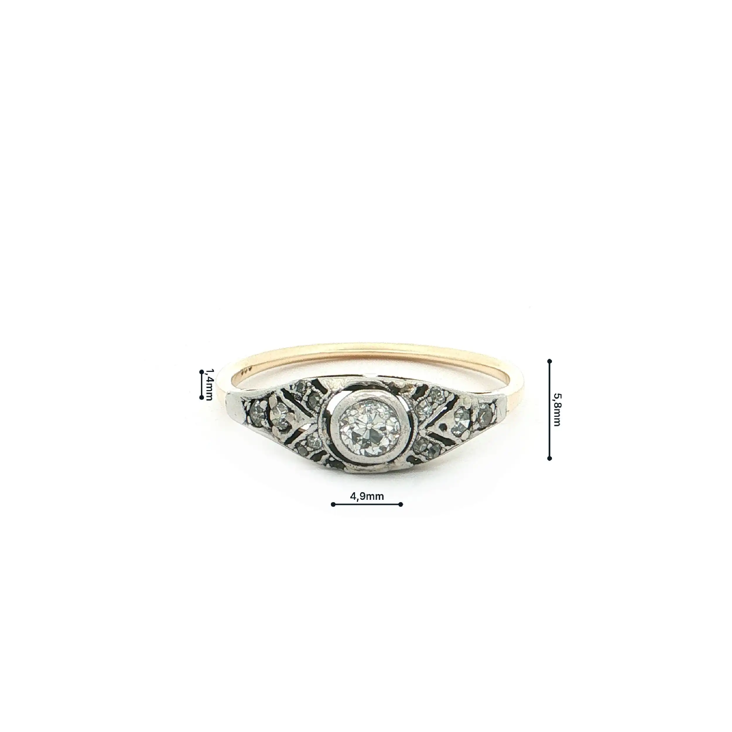 Ring Bicolor mit Brillanten und Diamanten Ring Bicolor mit Brillanten und Diamanten