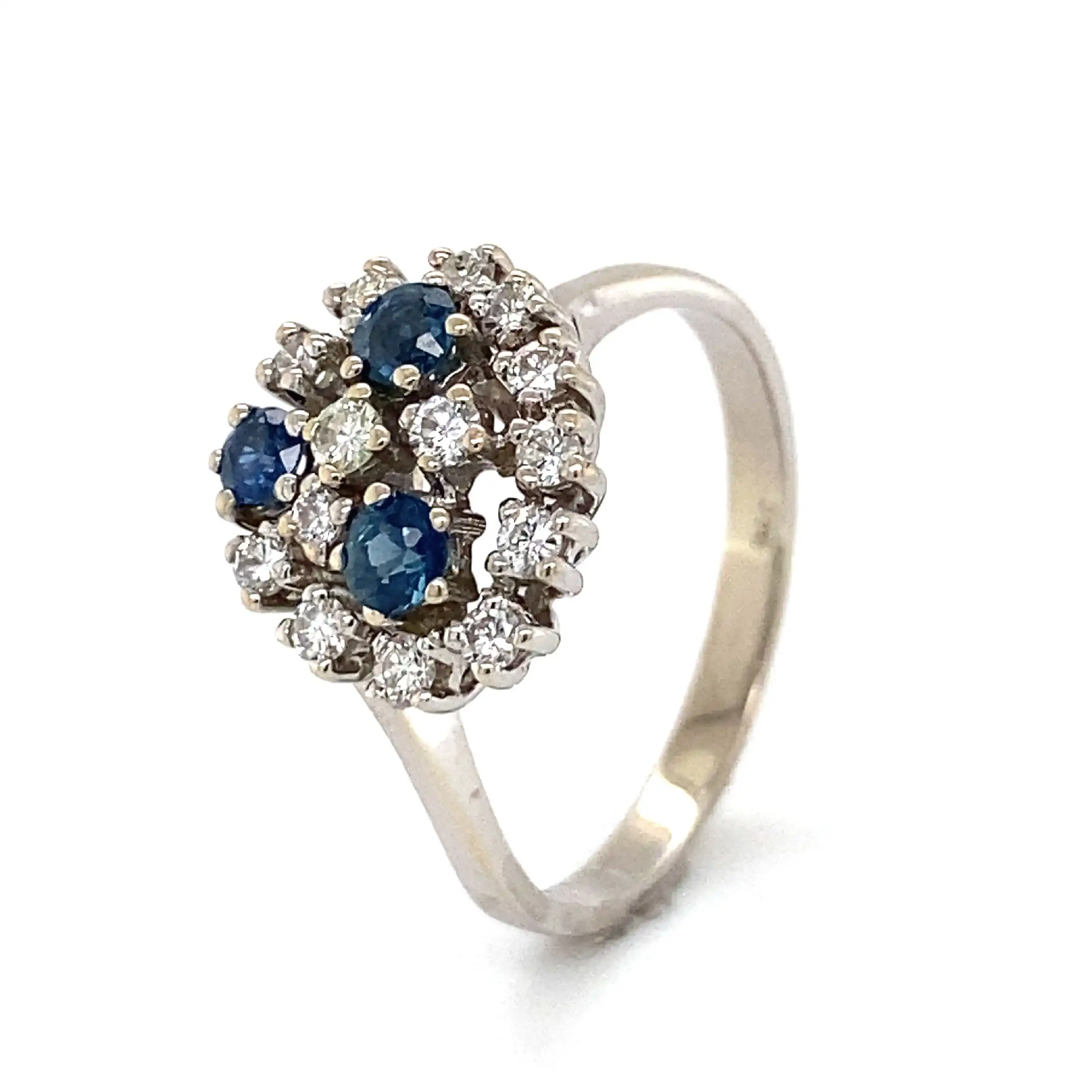 Ring Weißgold mit Brillanten und Saphiren