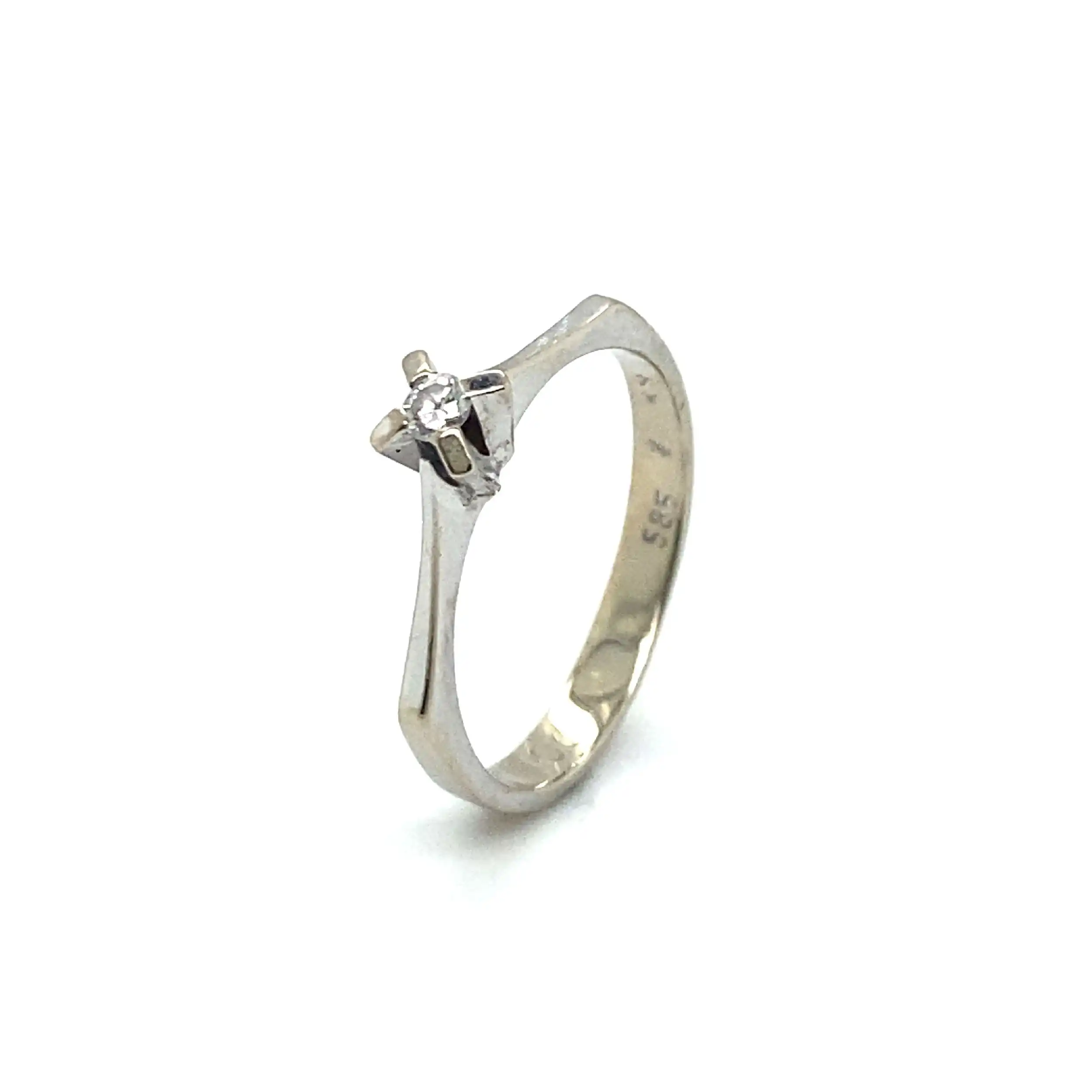 Ring Weißgold mit Brillant, graviert 0,06ct.