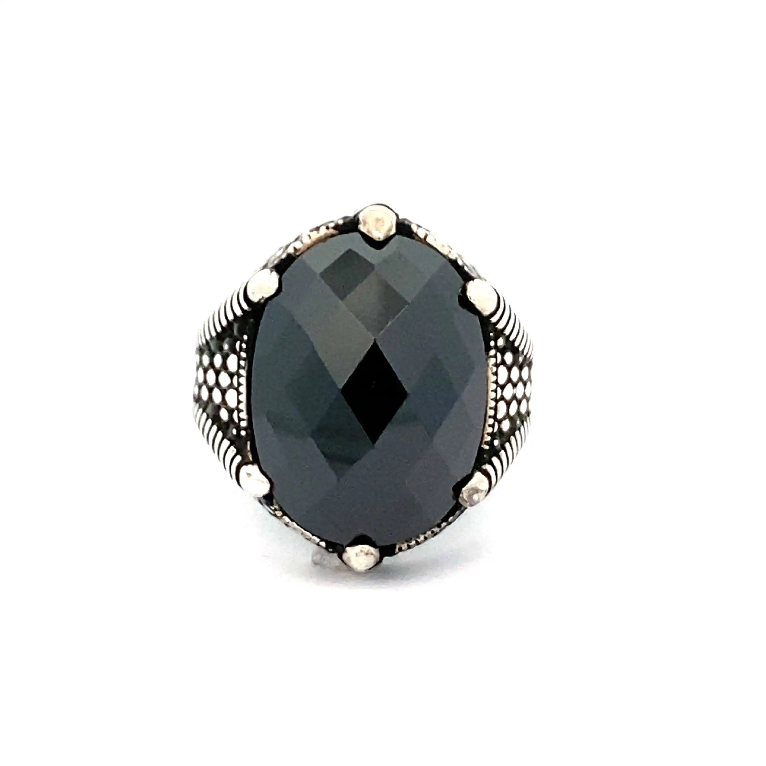 Silberring mit schwarzem Farbstein