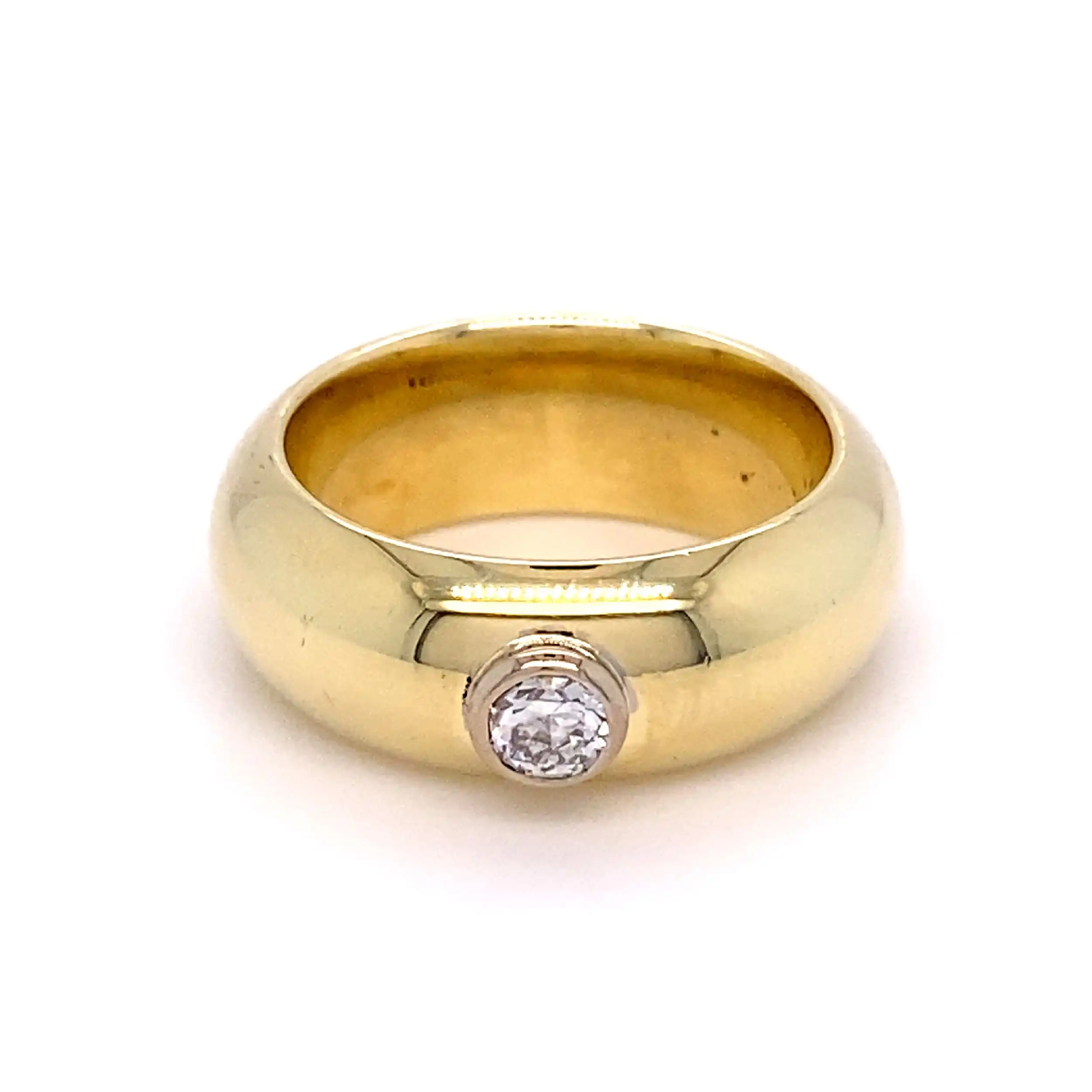 Ring Gelbgold mit Brillant, graviert mit 0,25ct. Ring Gelbgold mit Brillant, graviert mit 0,25ct.