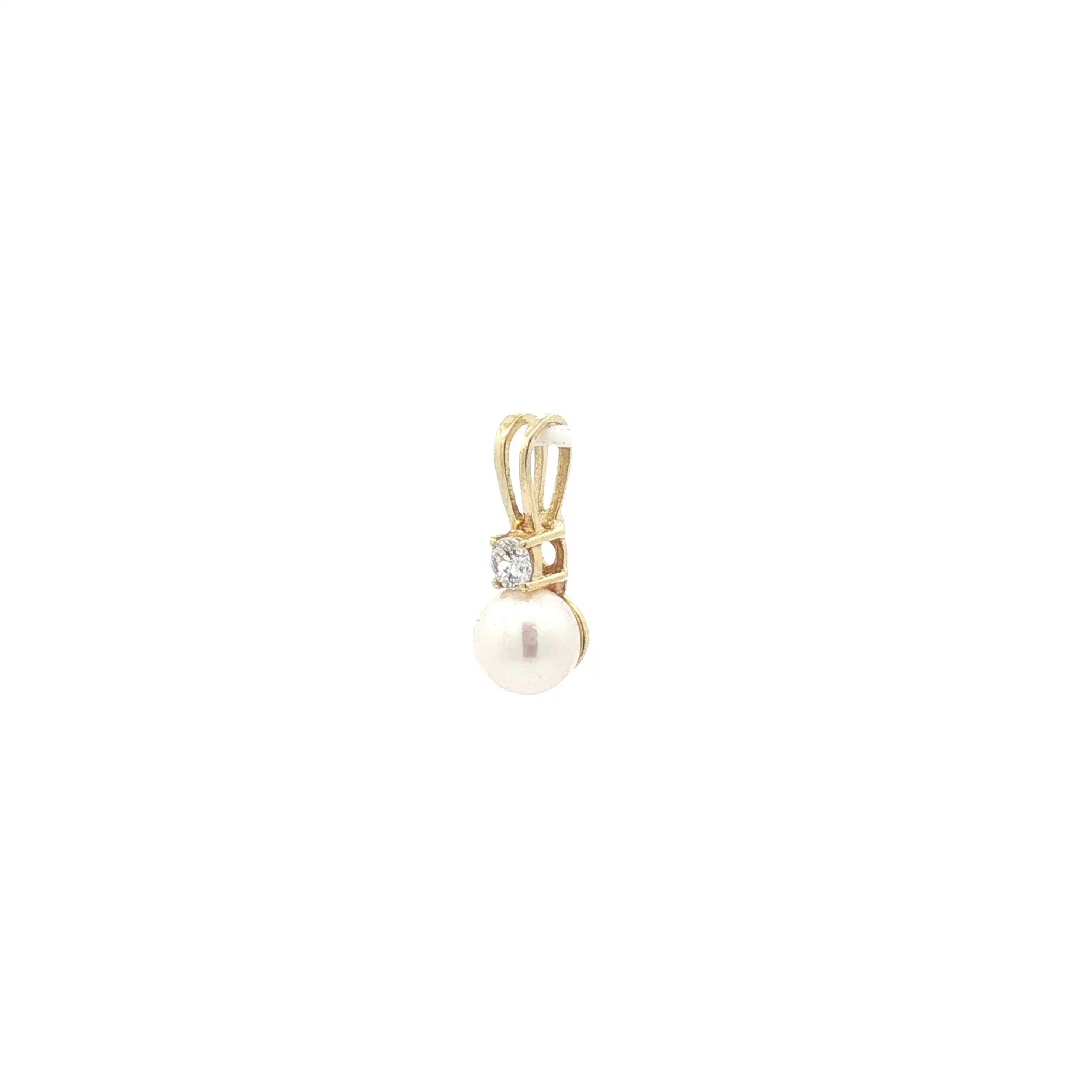 Anhänger Gelbgold mit Perle und Zirkonia