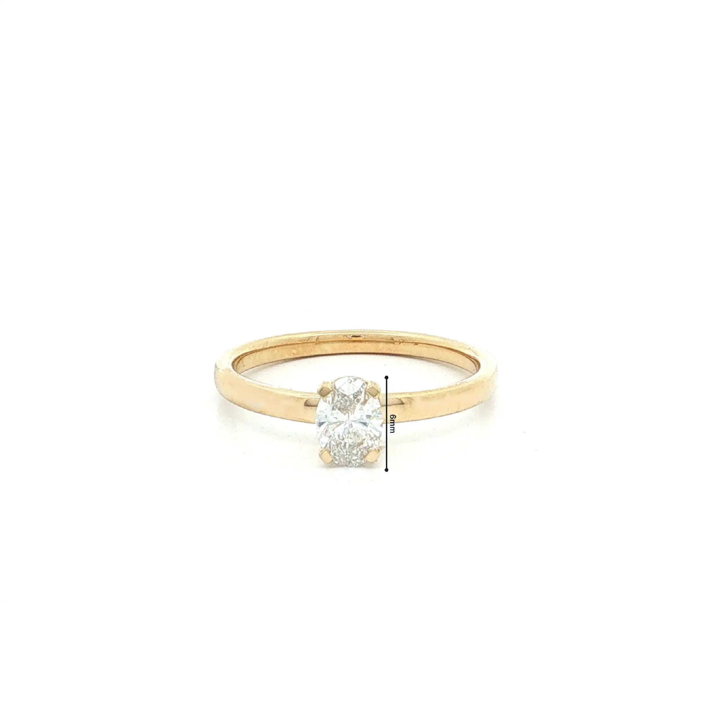 Solitärring Gelbgold mit Labgrown Diamond im Ovalschliff, graviert mit 0,5ct Solitärring Gelbgold mit Labgrown Diamond im Ovalschliff, graviert mit 0,5ct
