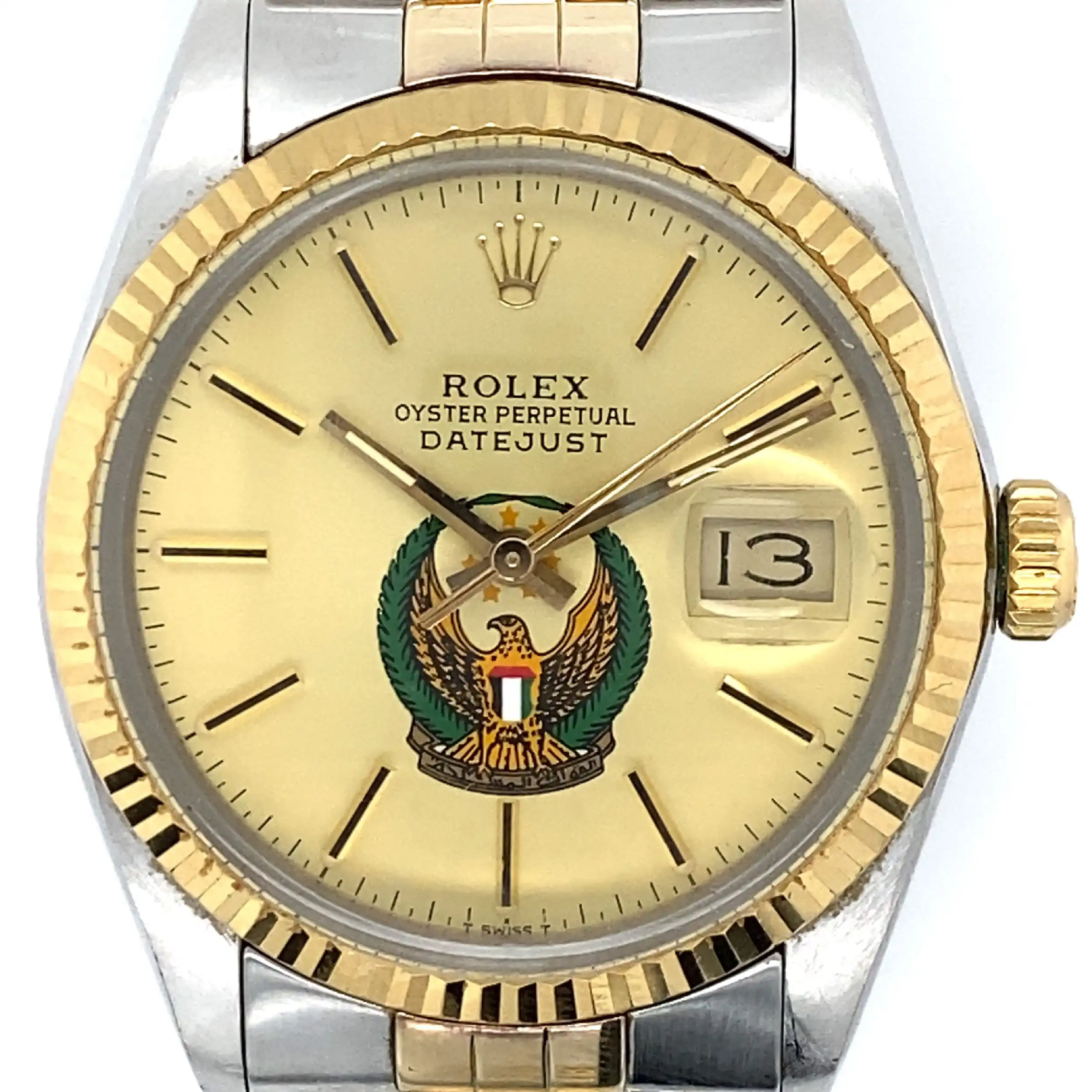 Herrenuhr Rolex Datejust mit UAE Quraishi Adler Military Ziffernblatt Herrenuhr Rolex Datejust mit UAE Quraishi Adler Military Ziffernblatt