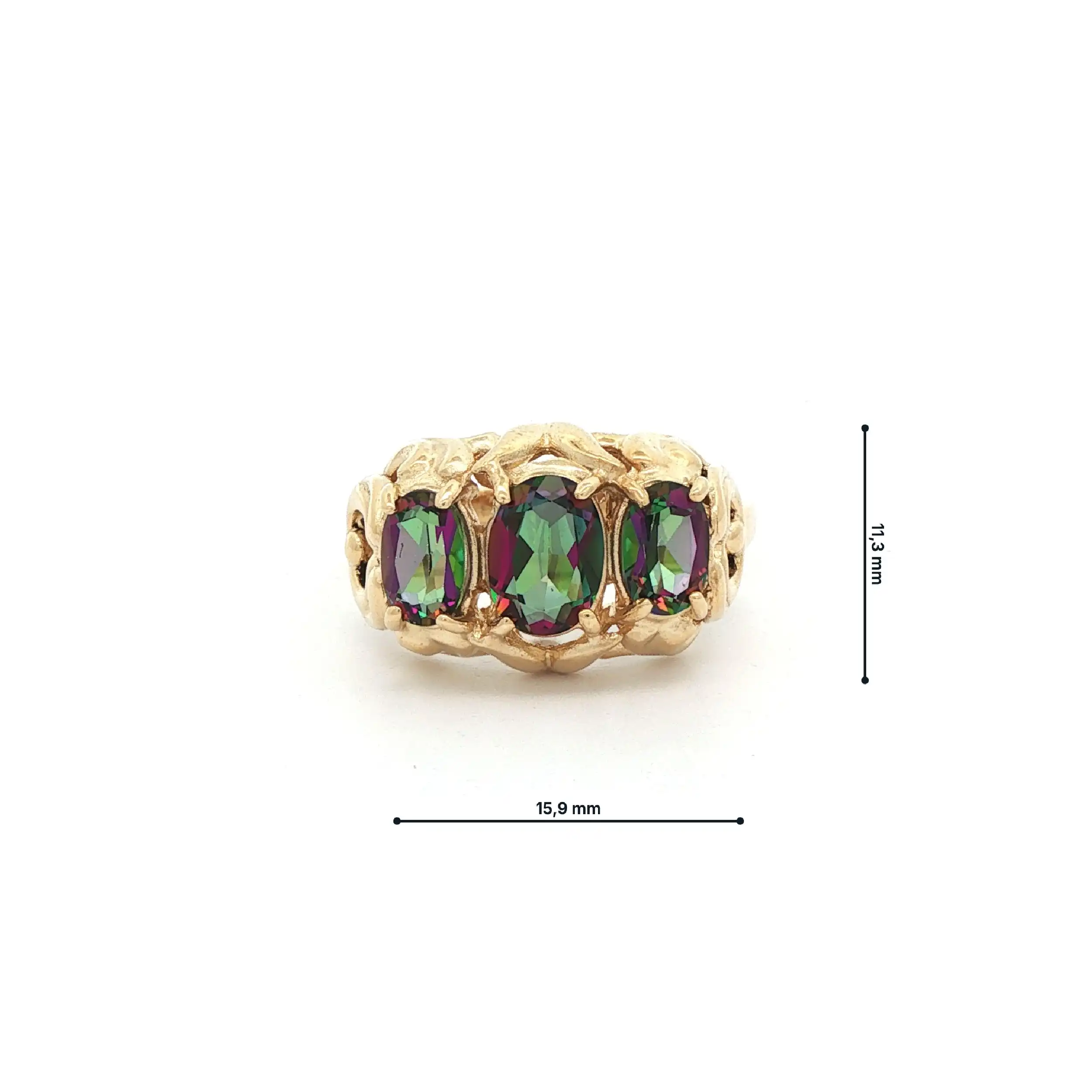 Ring Gelbgold mit Farbsteinen Ring Gelbgold mit Farbsteinen