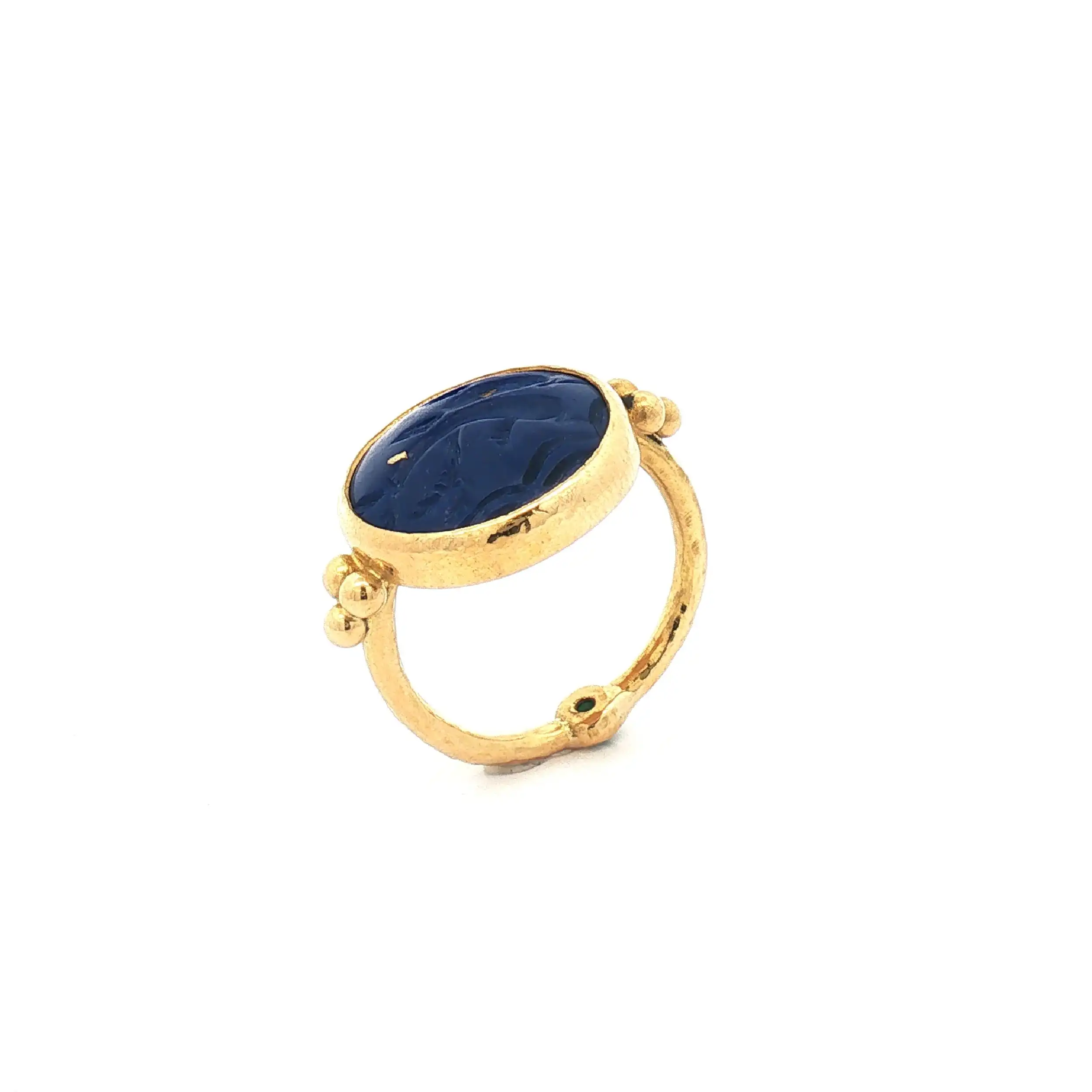 Ring Gelbgold mit blauem Farbstein Ring Gelbgold mit blauem Farbstein