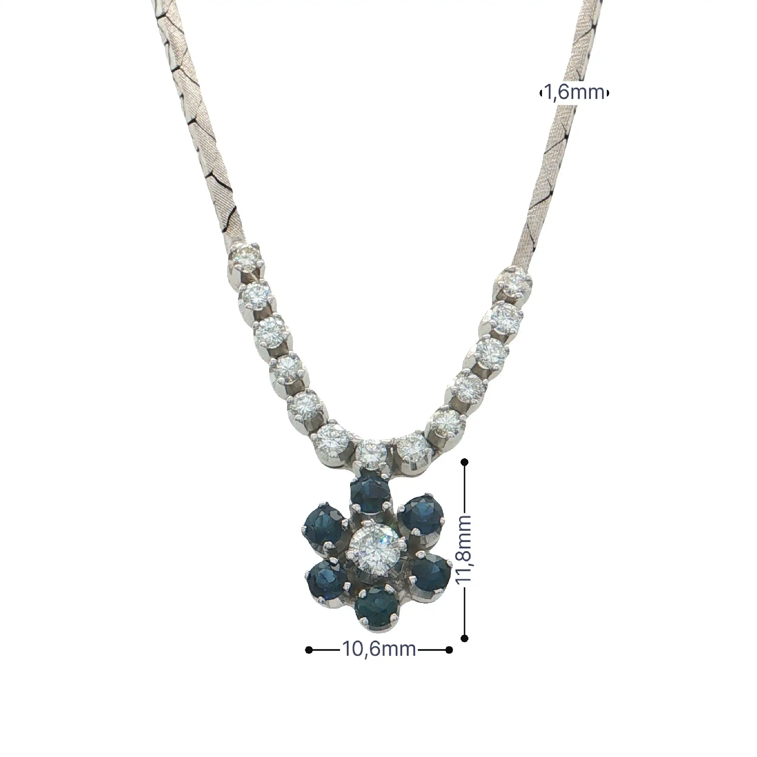 Collier Weißgold mit Saphiren und Brillanten Collier Weißgold mit Saphiren und Brillanten