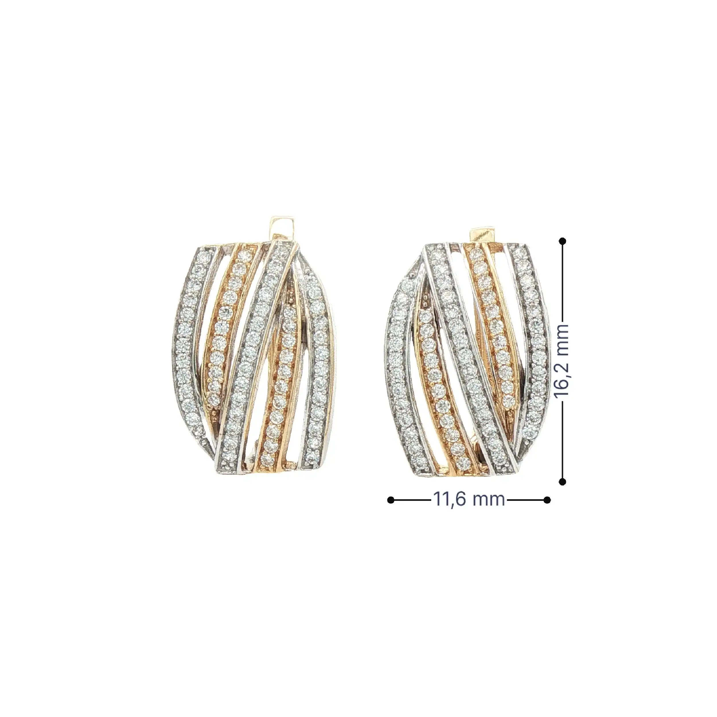 Ohrringe Bicolor mit Zirkonia Ohrringe Bicolor mit Zirkonia
