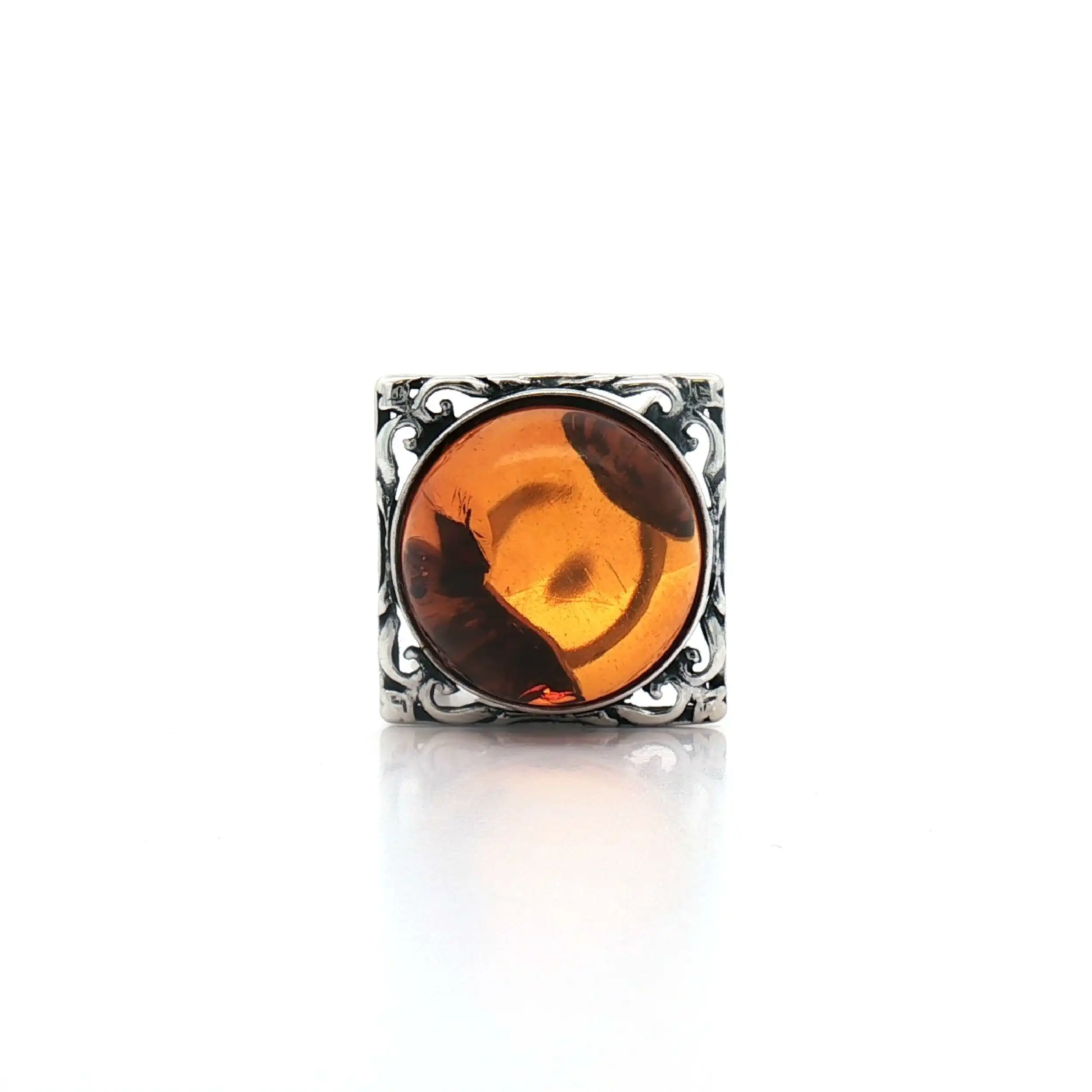 Ring Silber mit braunem Farbstein Cabochon Ring Silber mit braunem Farbstein Cabochon