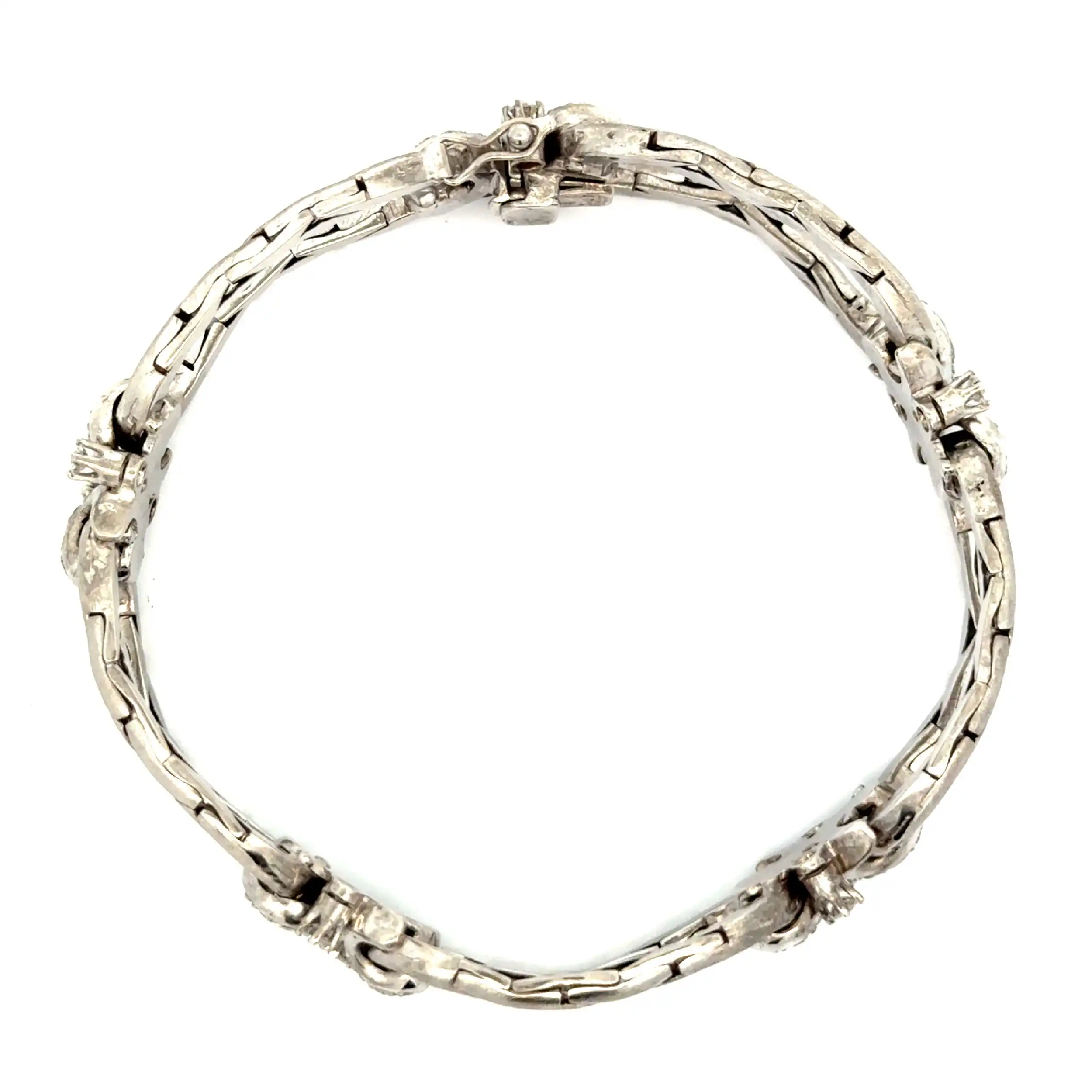 Armband Weißgold teilmattiert mit Brillanten, graviert mit 1,22ct. Armband Weißgold teilmattiert mit Brillanten, graviert mit 1,22ct.