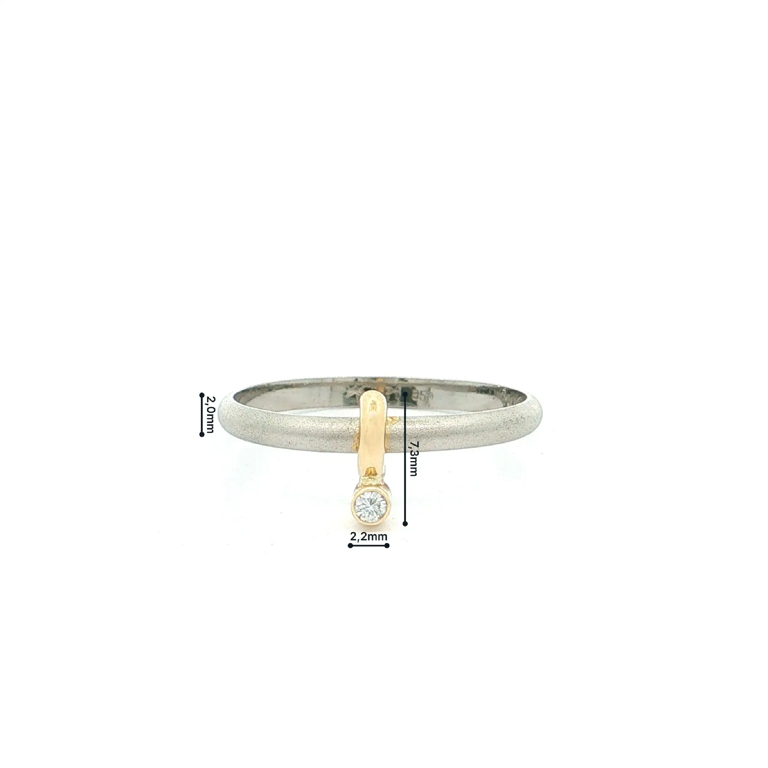 Ring Platin/Gelbgold mit Brillant, graviert mit 0,02ct
