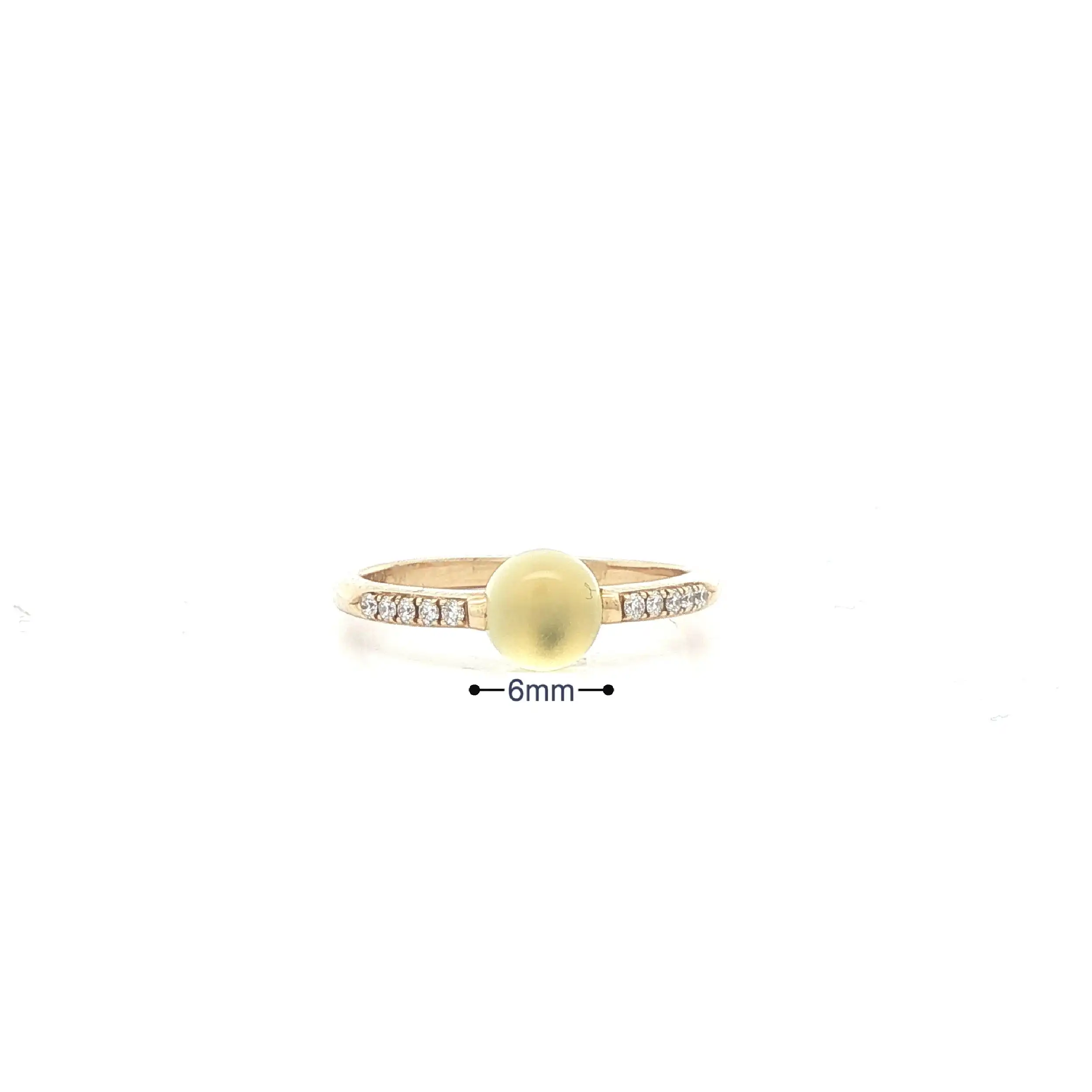 Ring Gelbgold mit Lemon Cabochon und Brillanten