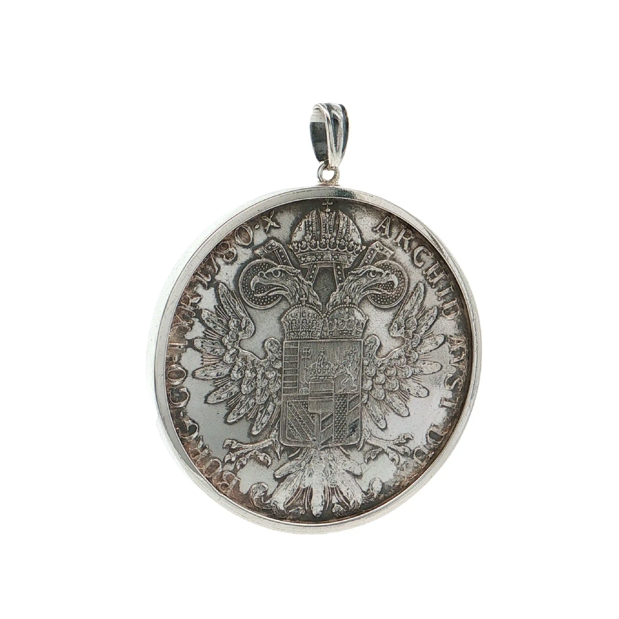 Münze Silber mit Fassung "Maria-Theresien-Taler"