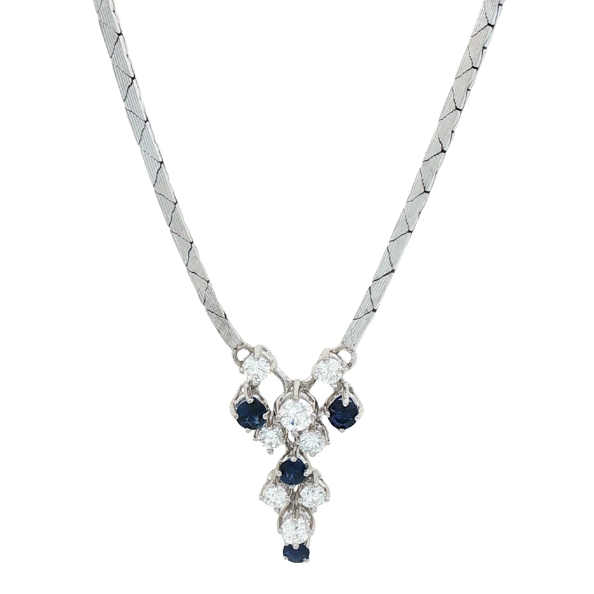 Collier Weißgold mit Brillanten und Saphir Collier Weißgold mit Brillanten und Saphir