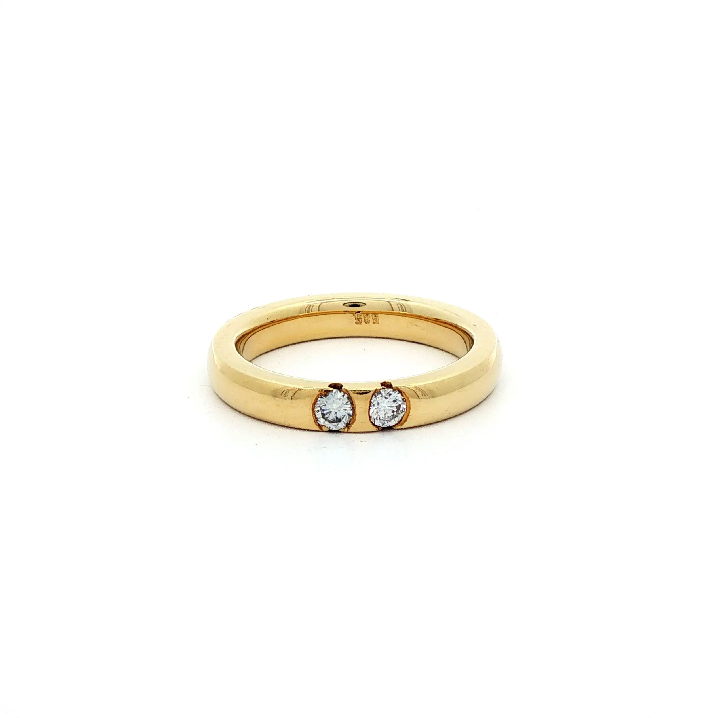 Ring Gelbgold mit 2 Brillanten