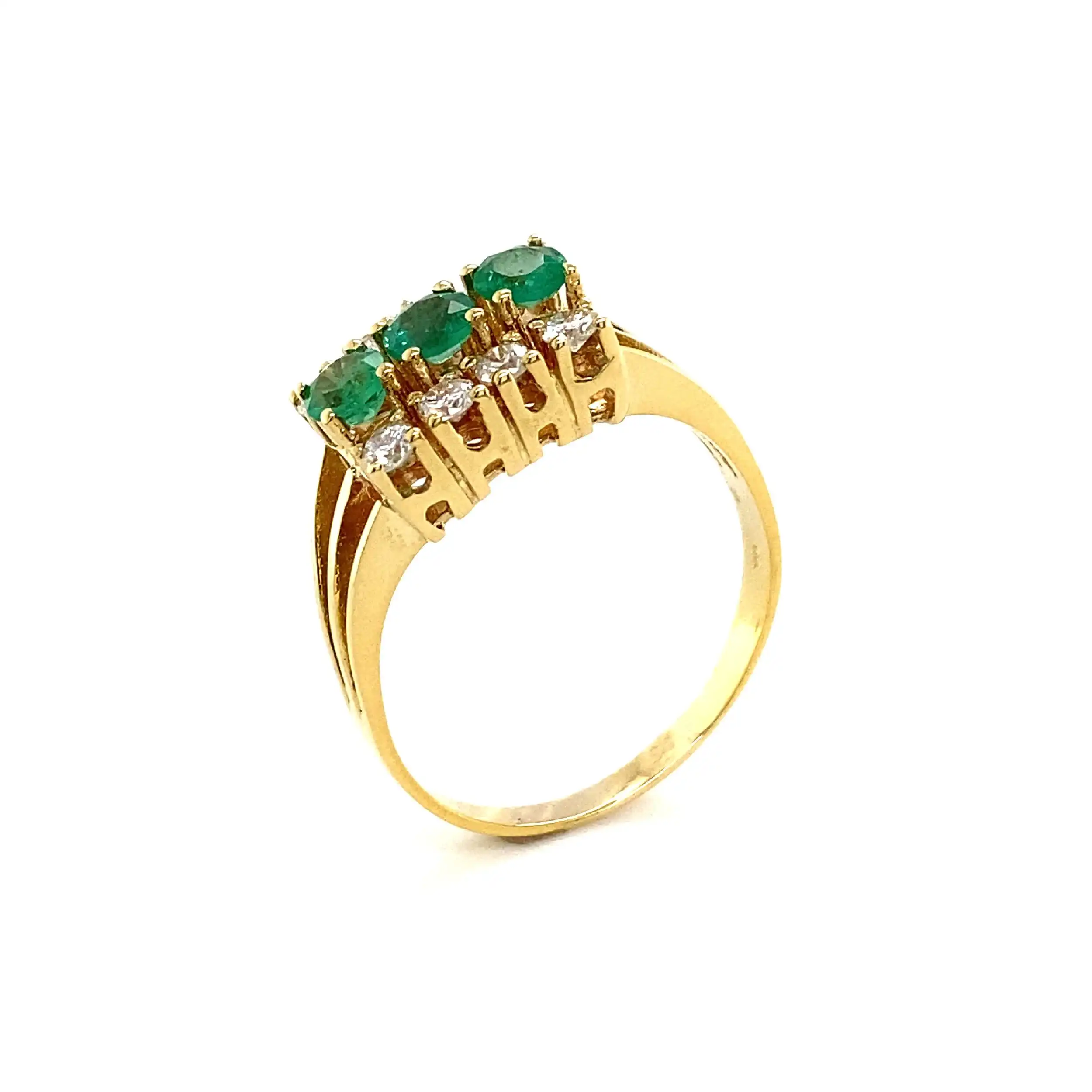 Ring Gelbgold mit Smaragden & Brillanten