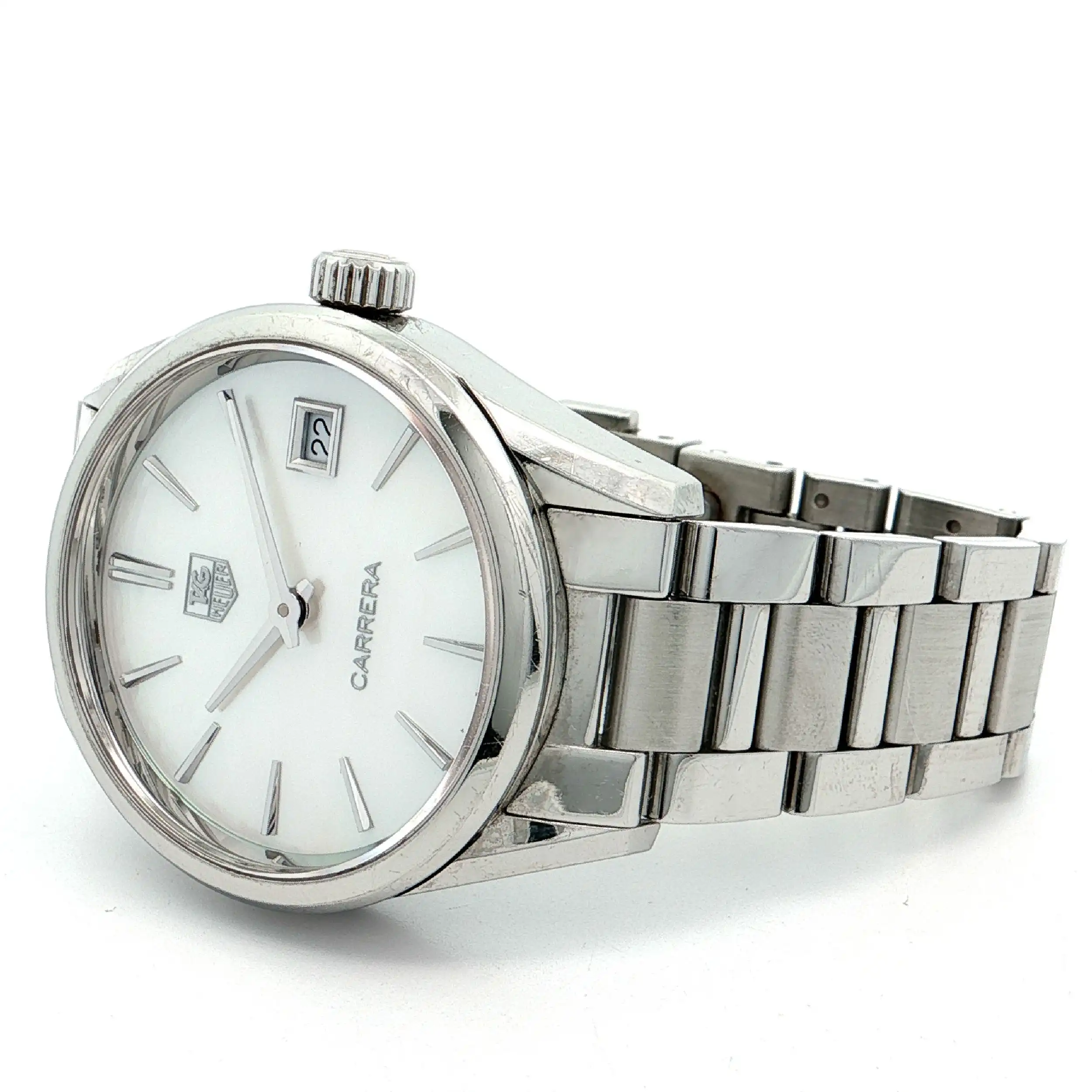 Damenuhr TAG Heuer Carrera Lady Perlmutt Ref:WAR1311-0 mit Box und Papieren Damenuhr TAG Heuer Carrera Lady Perlmutt Ref:WAR1311-0 mit Box und Papieren