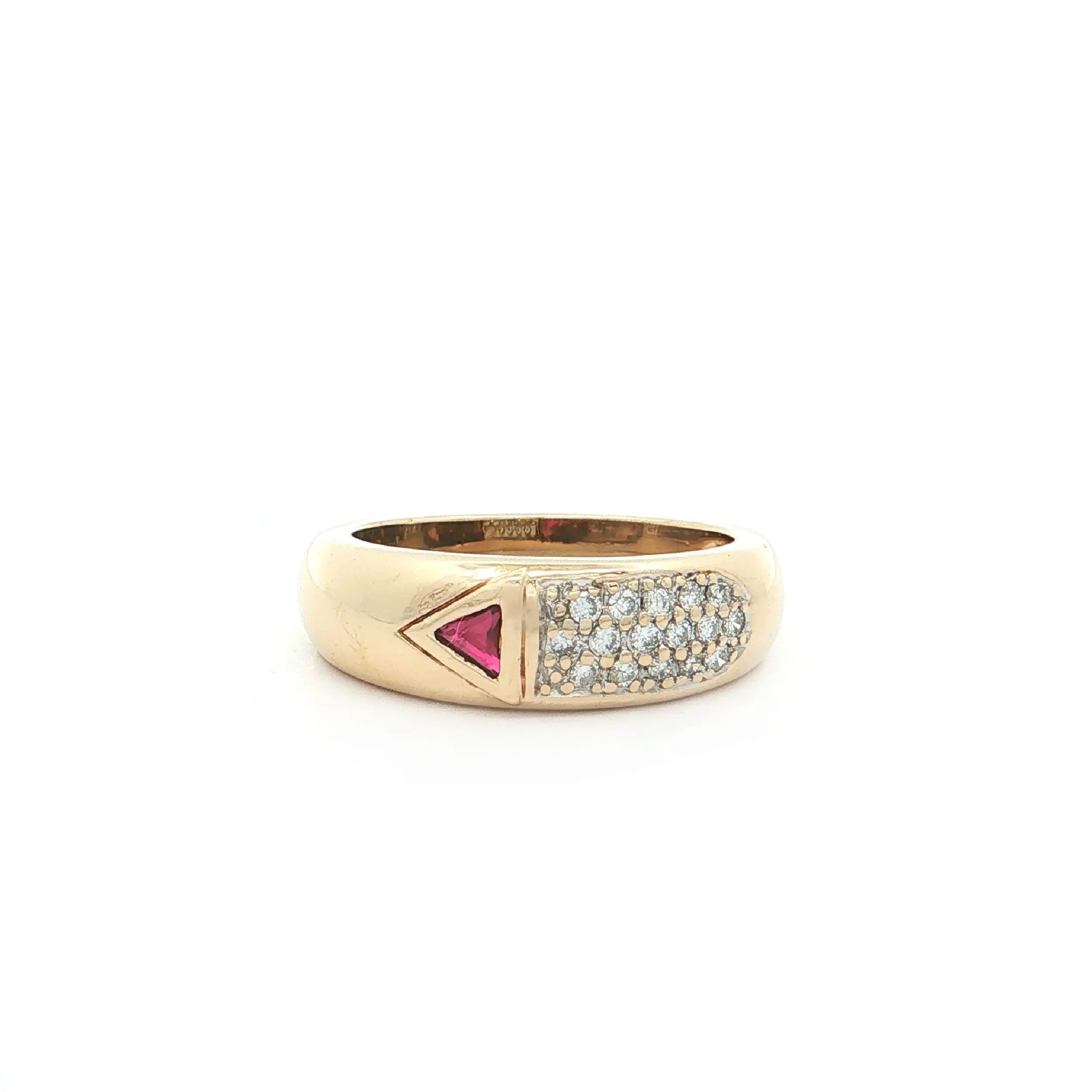 Ring Bicolor mit Rubin und Brillanten
