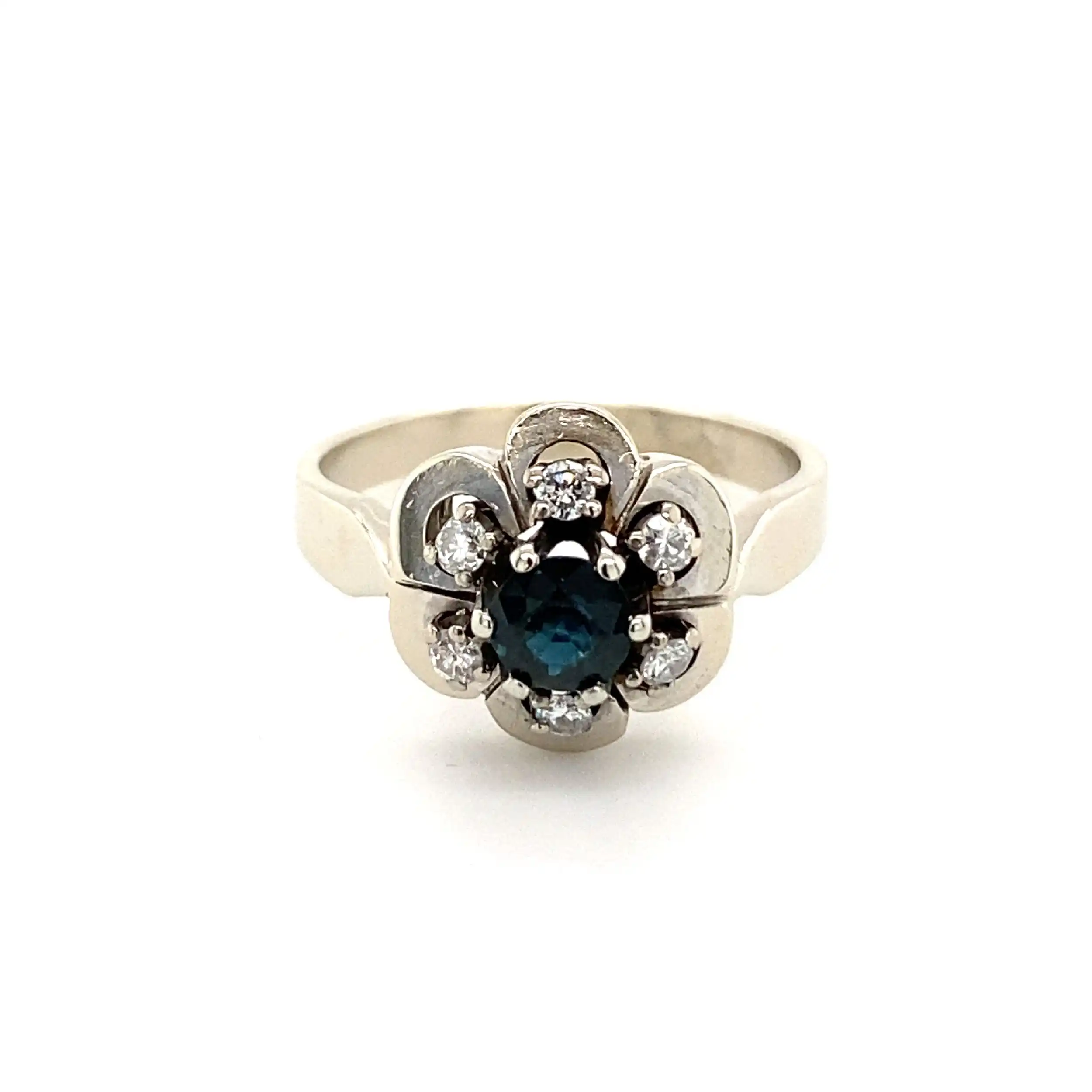 Ring Weißgold mit Saphir & Brillanten