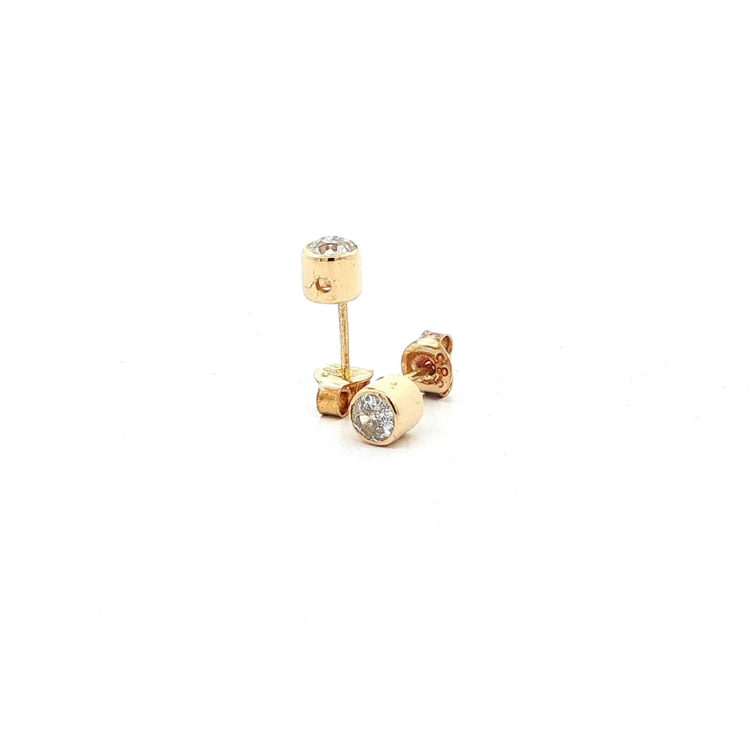 Ohrstecker Gelbgold mit Altschliff-Brillanten Ohrstecker Gelbgold mit Altschliff-Brillanten