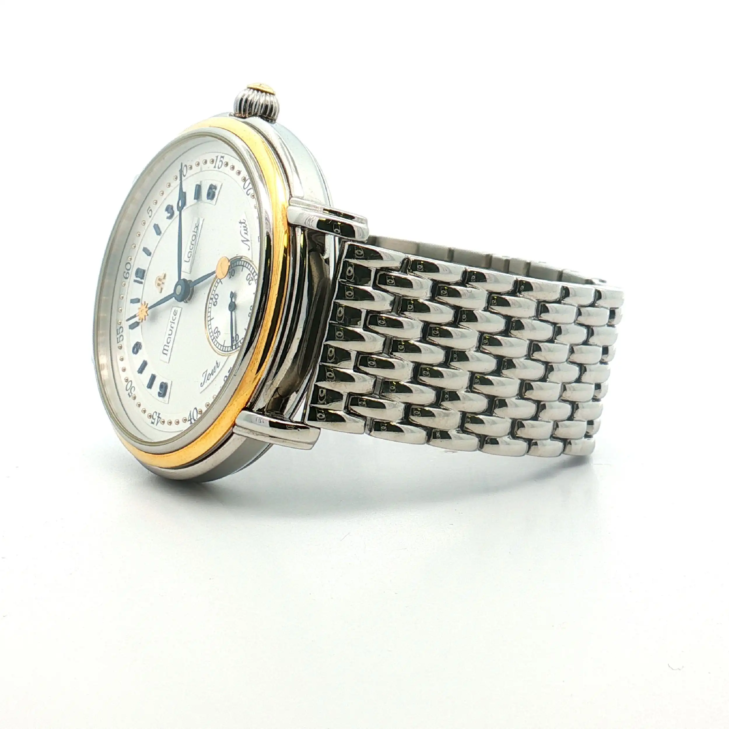 Herrenuhr Maurice Lacroix Masterpiece Jour Nuit Stahl / 18 K Gold Handaufzug Herrenuhr Maurice Lacroix Masterpiece Jour Nuit Stahl / 18 K Gold Handaufzug
