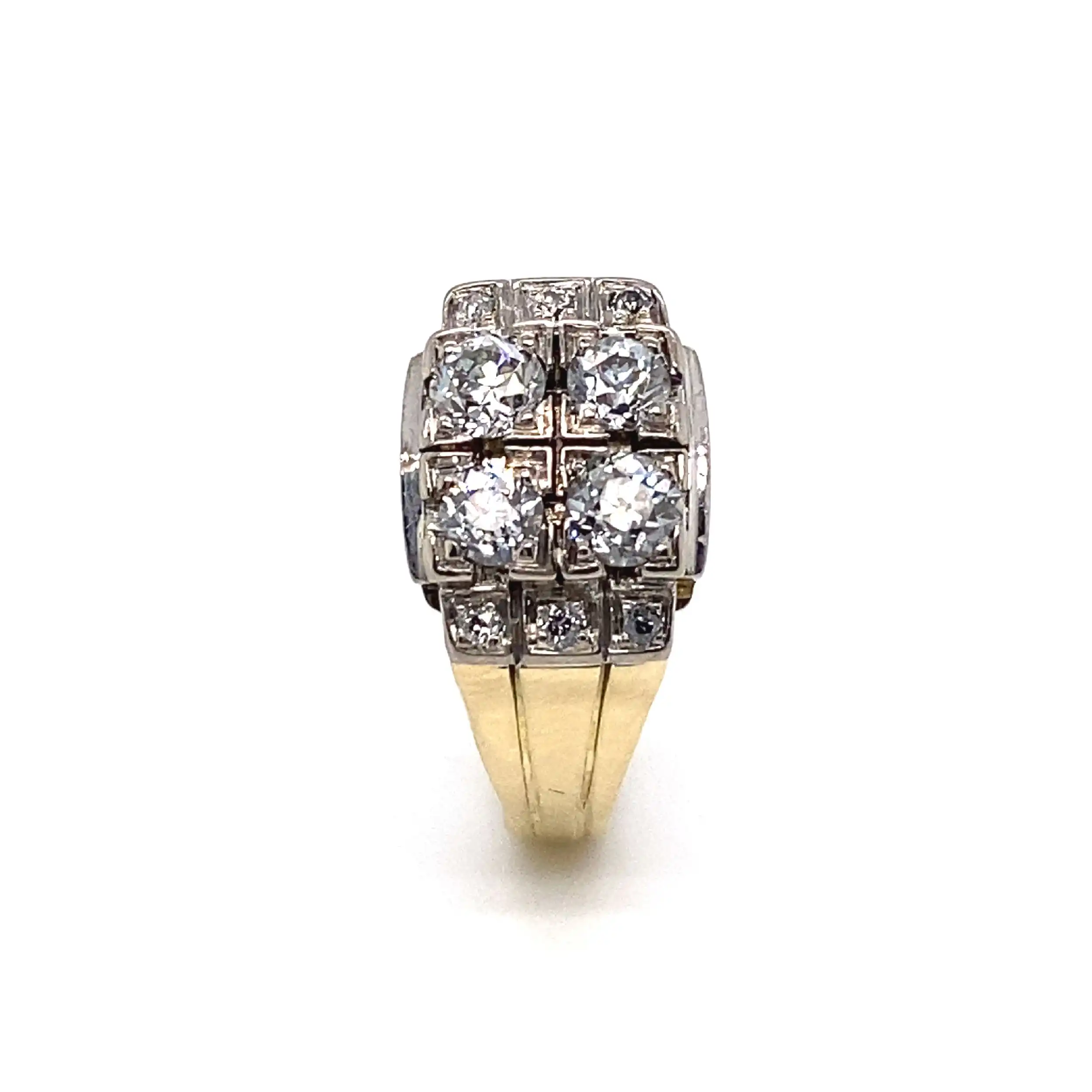 Ring Bicolor mit Diamanten im Altschliff Ring Bicolor mit Diamanten im Altschliff