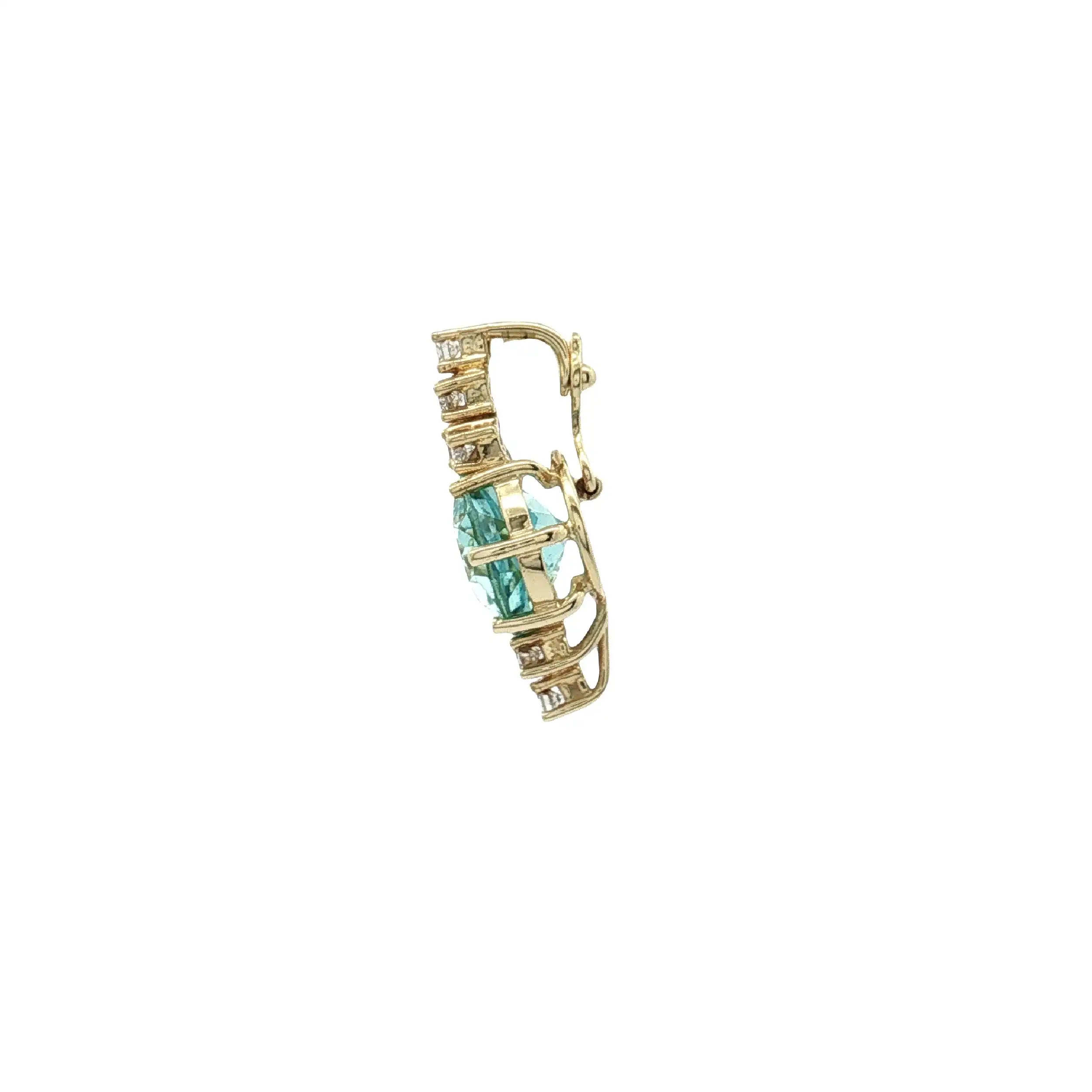 Anhänger Gelbgold mit Blautopas und Brillanten