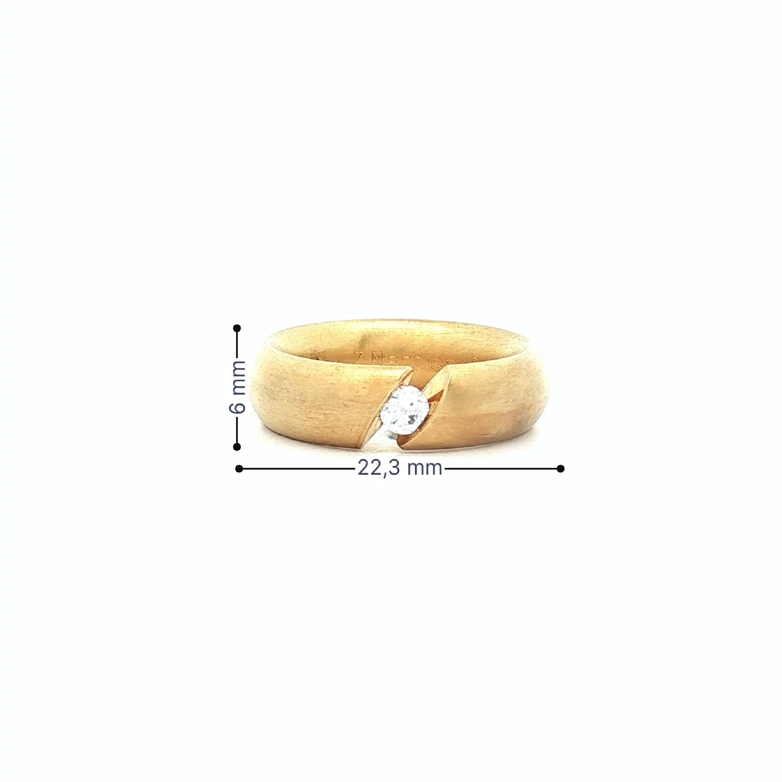 Spannring Silber vergoldet Niessing "Musterring" Narciss mit Zirkonia