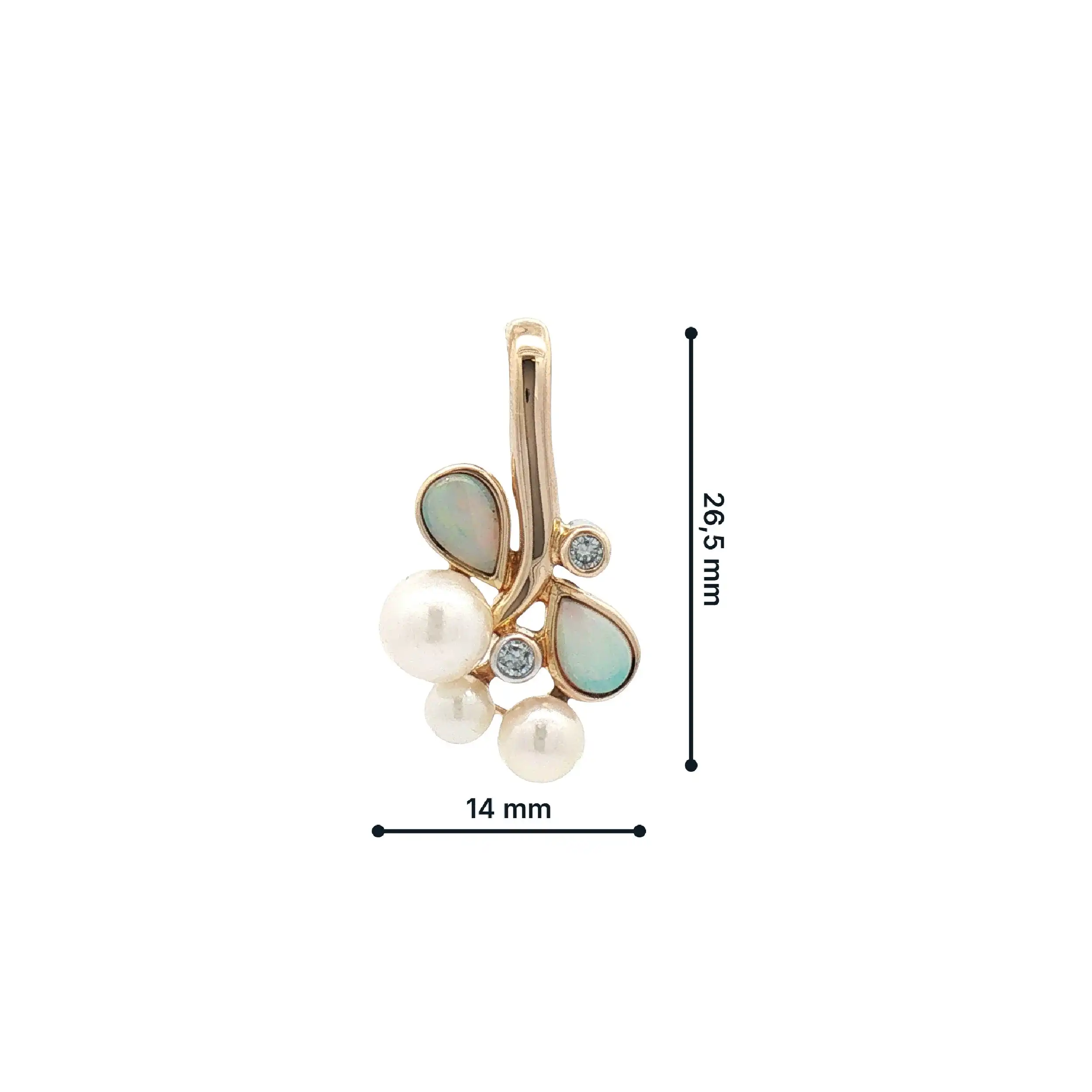 Perlanhänger Bicolor mit Opal und Brillanten
