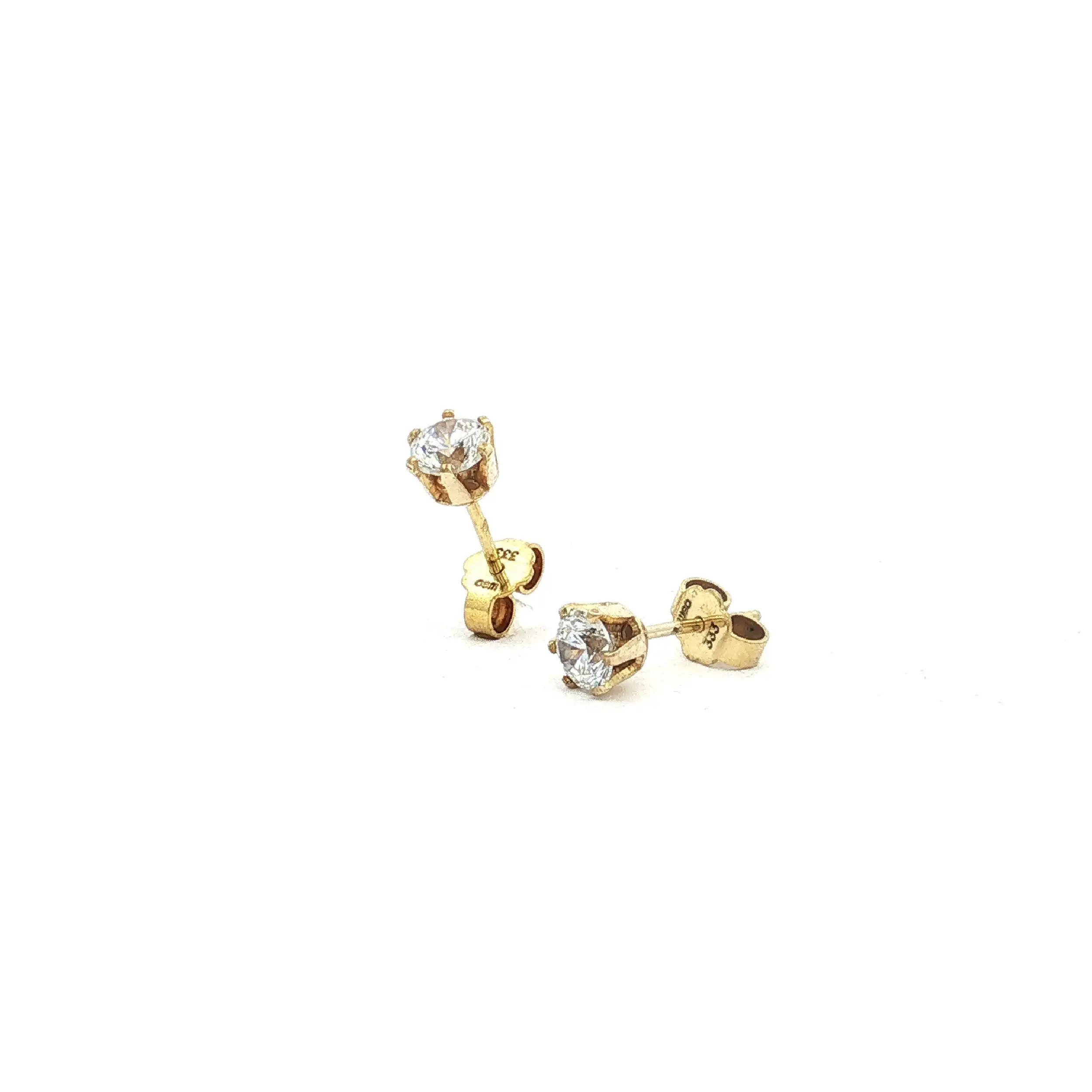 Paar Ohrstecker Gelbgold mit Zirkonia