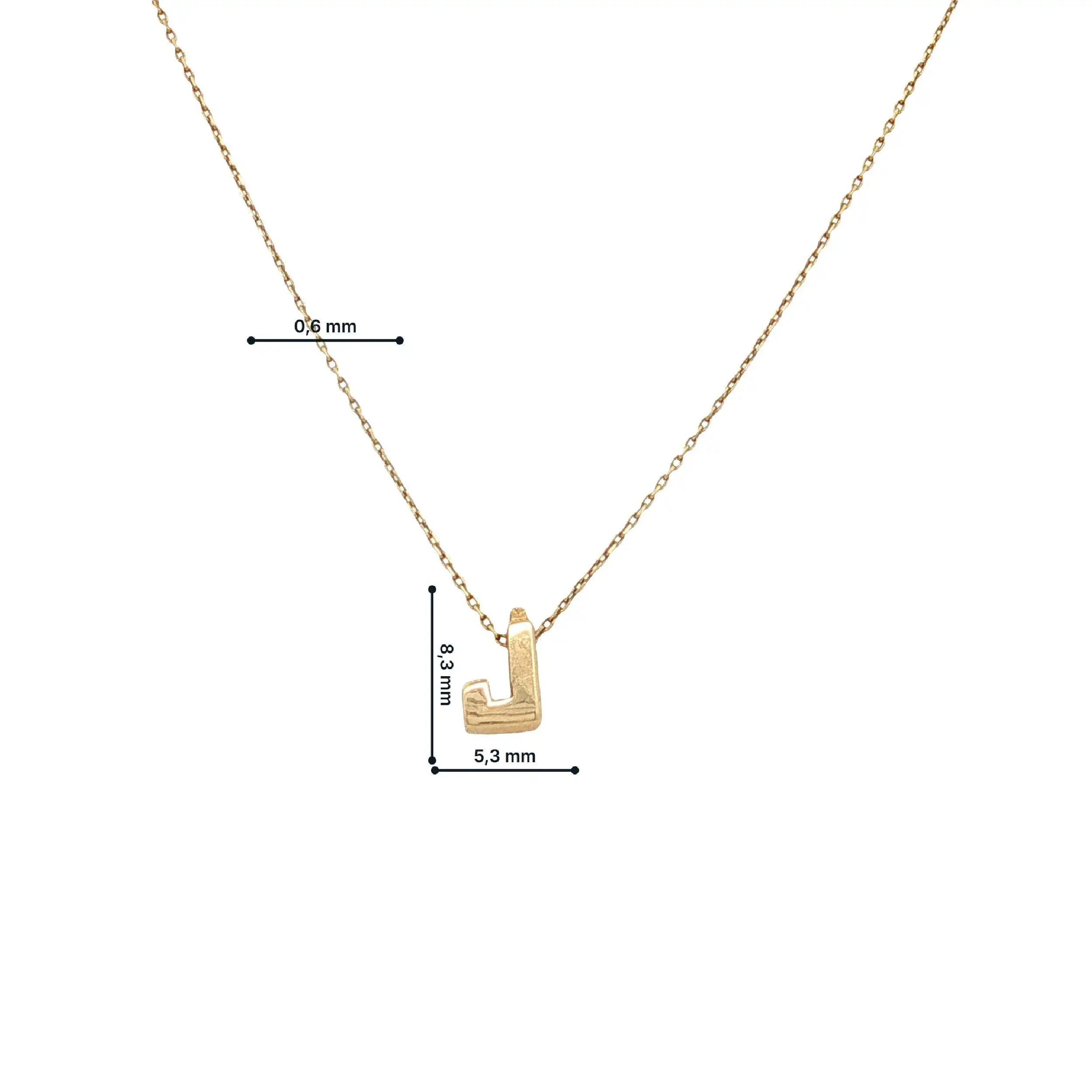 Kette mit Anhänger "J" Gelbgold und Zirkoniastein Kette mit Anhänger "J" Gelbgold und Zirkoniastein