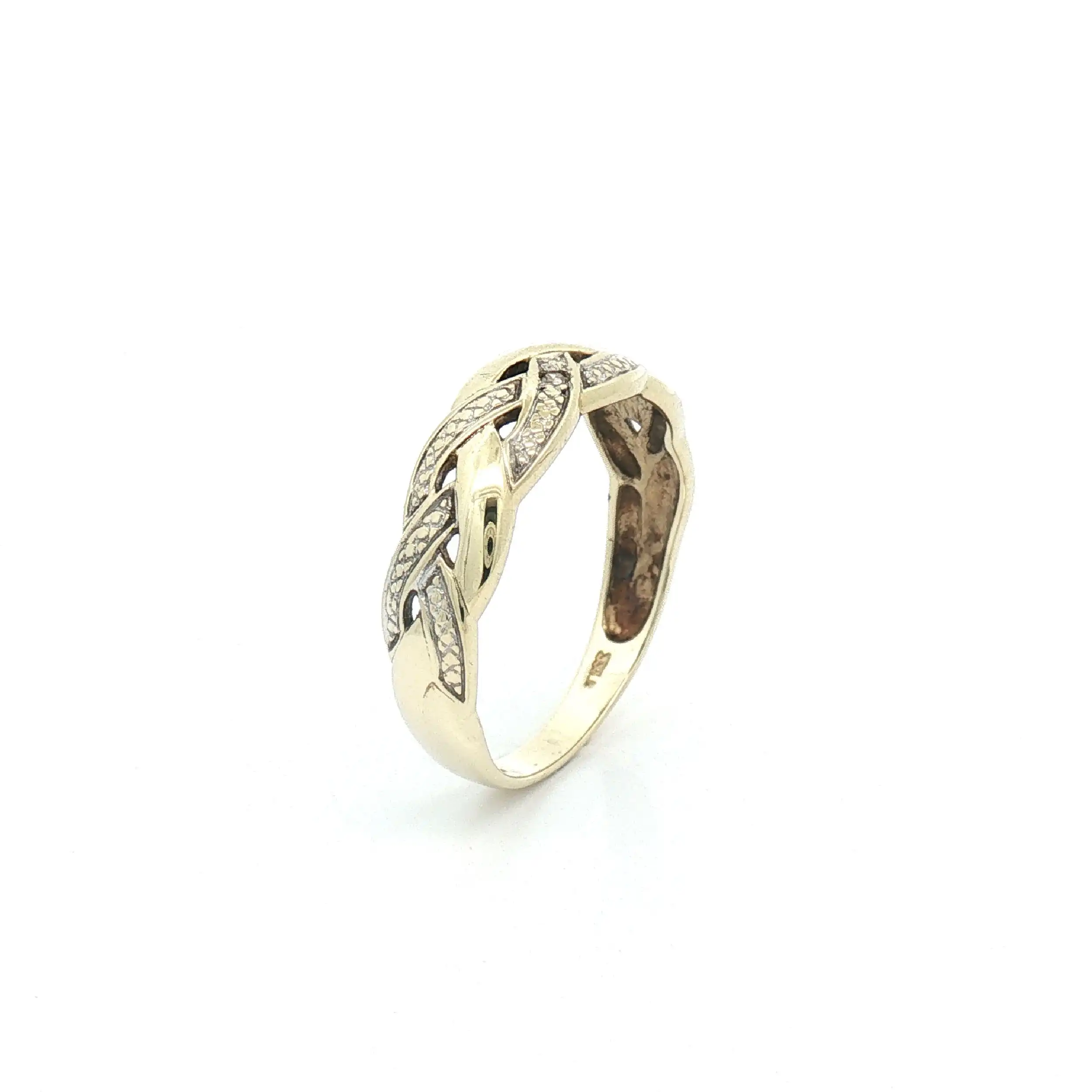 Ring Bicolor geflochten mit Diamant Ring Bicolor geflochten mit Diamant
