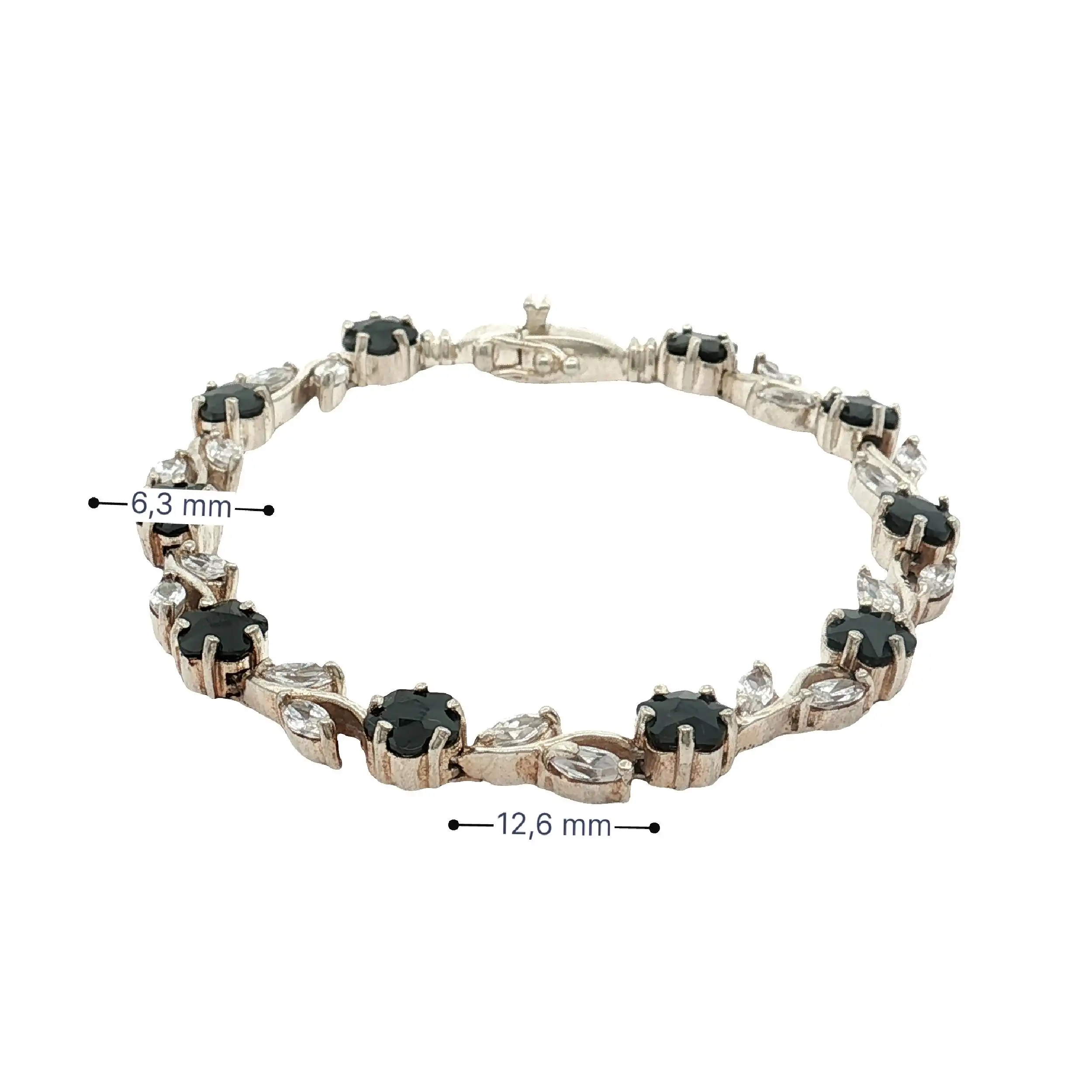 Armband Silber mit schwarzen Steinen und Zirkonia Armband Silber mit schwarzen Steinen und Zirkonia